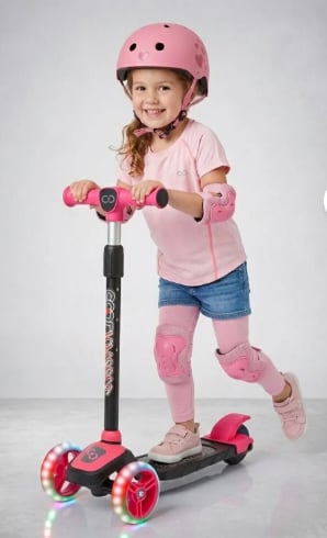 Cool Wheels Led Işıklı 3 Tekerlekli Yükseklik Ayarlı Twist Scooter Pembe