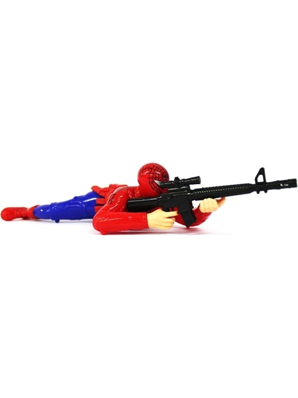 Örümcek Adam Sesli Yerde Sürünen Asker Oyuncak Marvel Spider-Man Yerde Giden