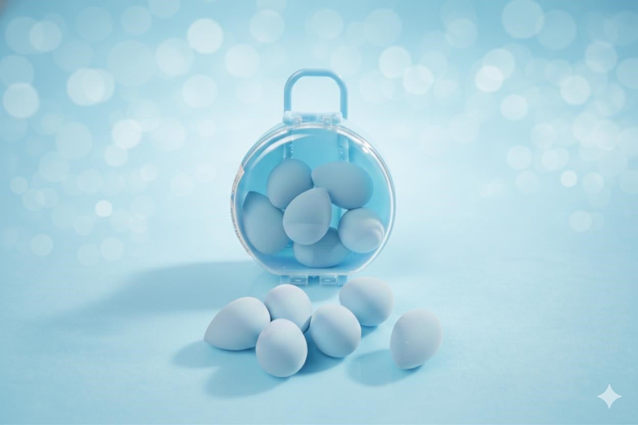 8li Seyehat Çantalı Mini Makyaj Süngeri