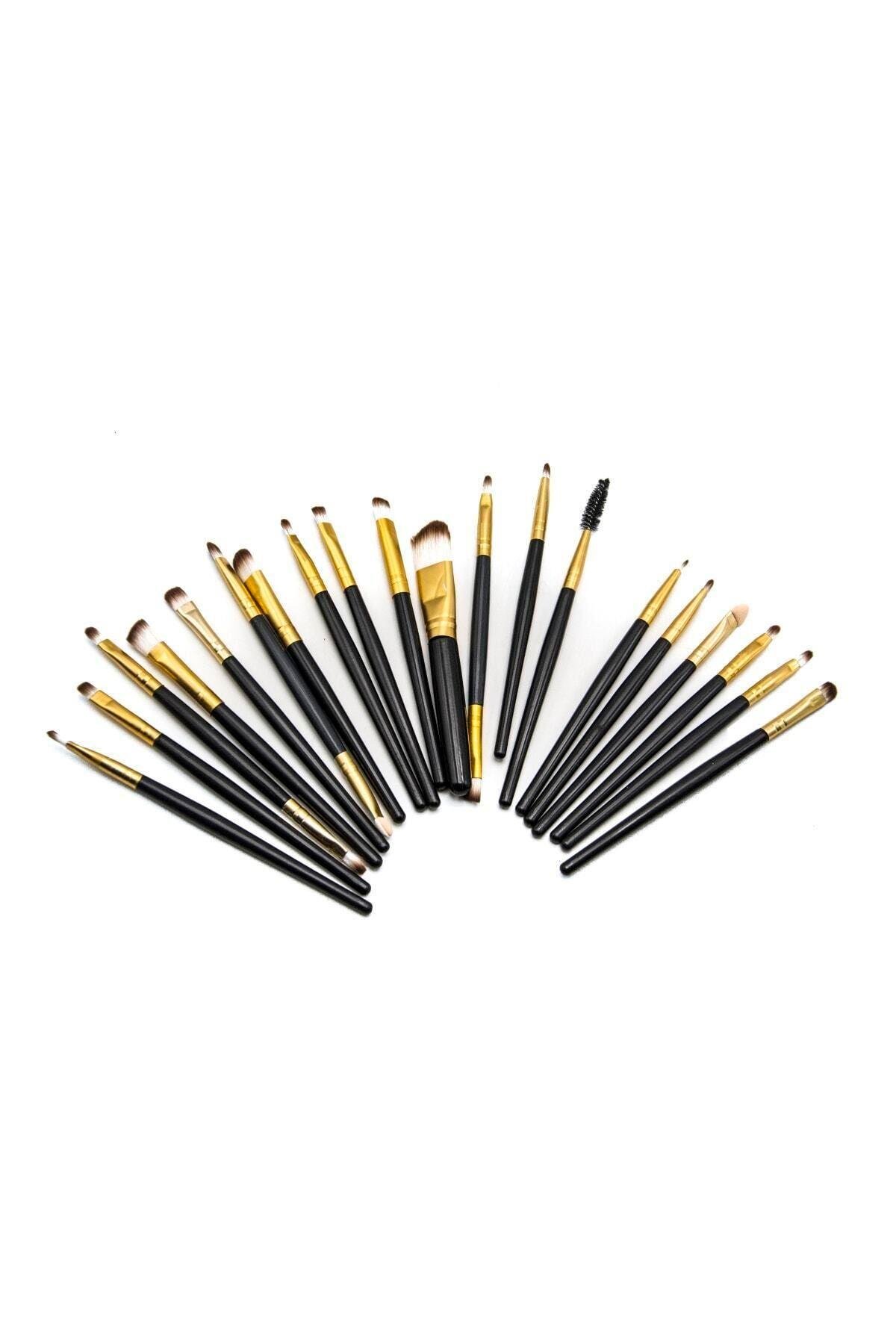 Siyah Pro Yumuşak Uçlu Makyaj Fırçası 20li Set 5646549est45646