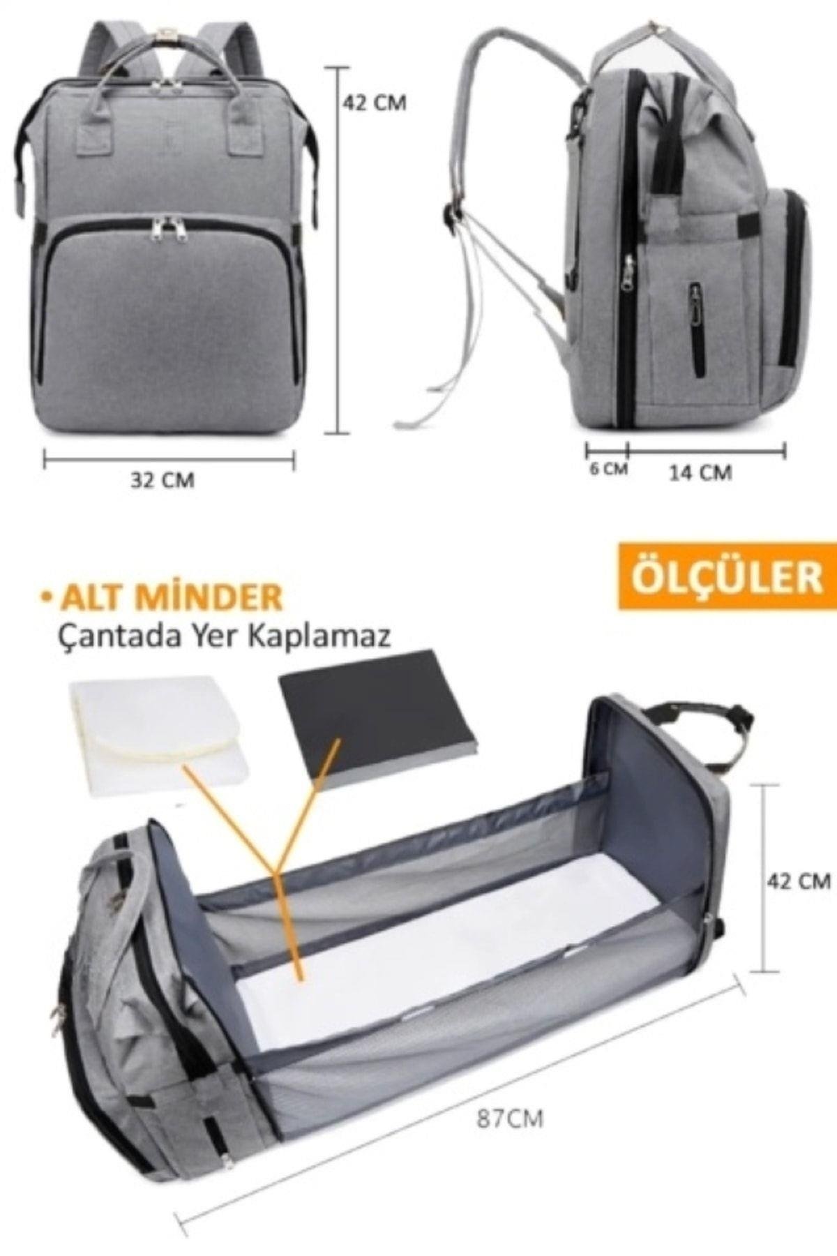 Bebek Bakım Çantası Hemşire Çanta Açılabilir Fonksiyonel Sıvı Geçirmez Puset Askılı Anne Çantası