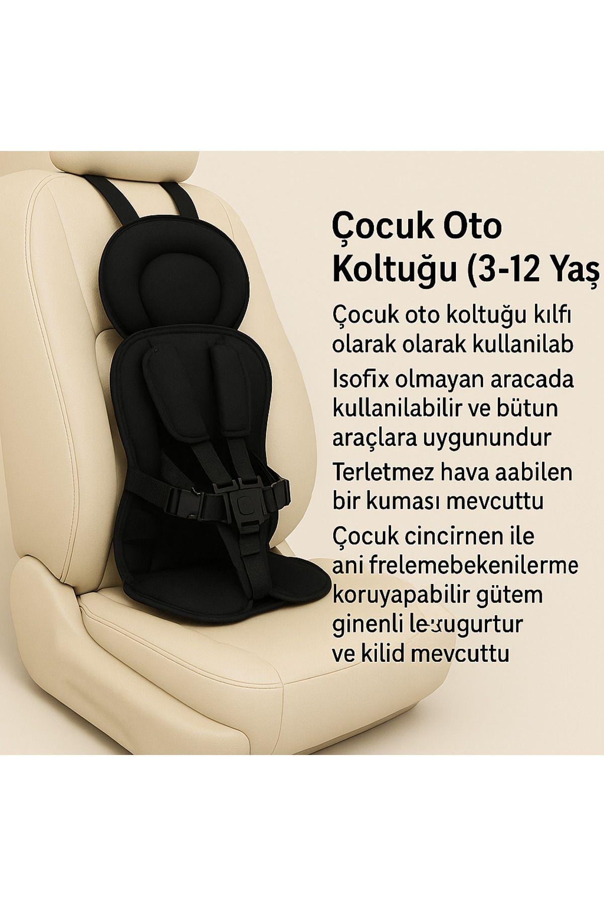 Bebek - Çoçuk Oto Koltuğu 3-12 Yaş Çoçuk Oto Koltuğu Emniyet Kemeri