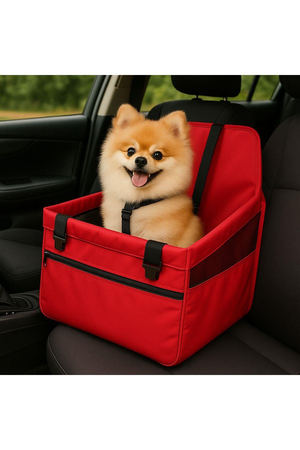 Kedi Köpek Oto Koltuğu Taşınabilir Araç Koltuğu – Emniyet Klipsli, Yıkanabilir Kumaş,
