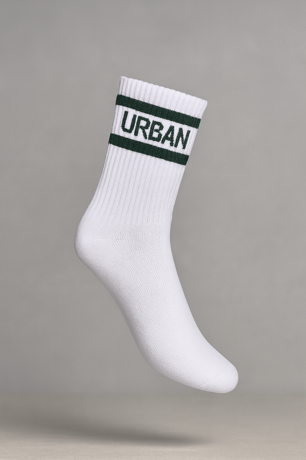 Yeşil Pamuk Urban Nakışlı Tenis Çorap 