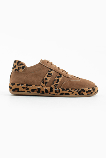 Let's Walk DAİSY KADIN HAKİKİ DERİ LEOPAR KAPLAMALI SNEAKERS AYAKKABI CAMEL