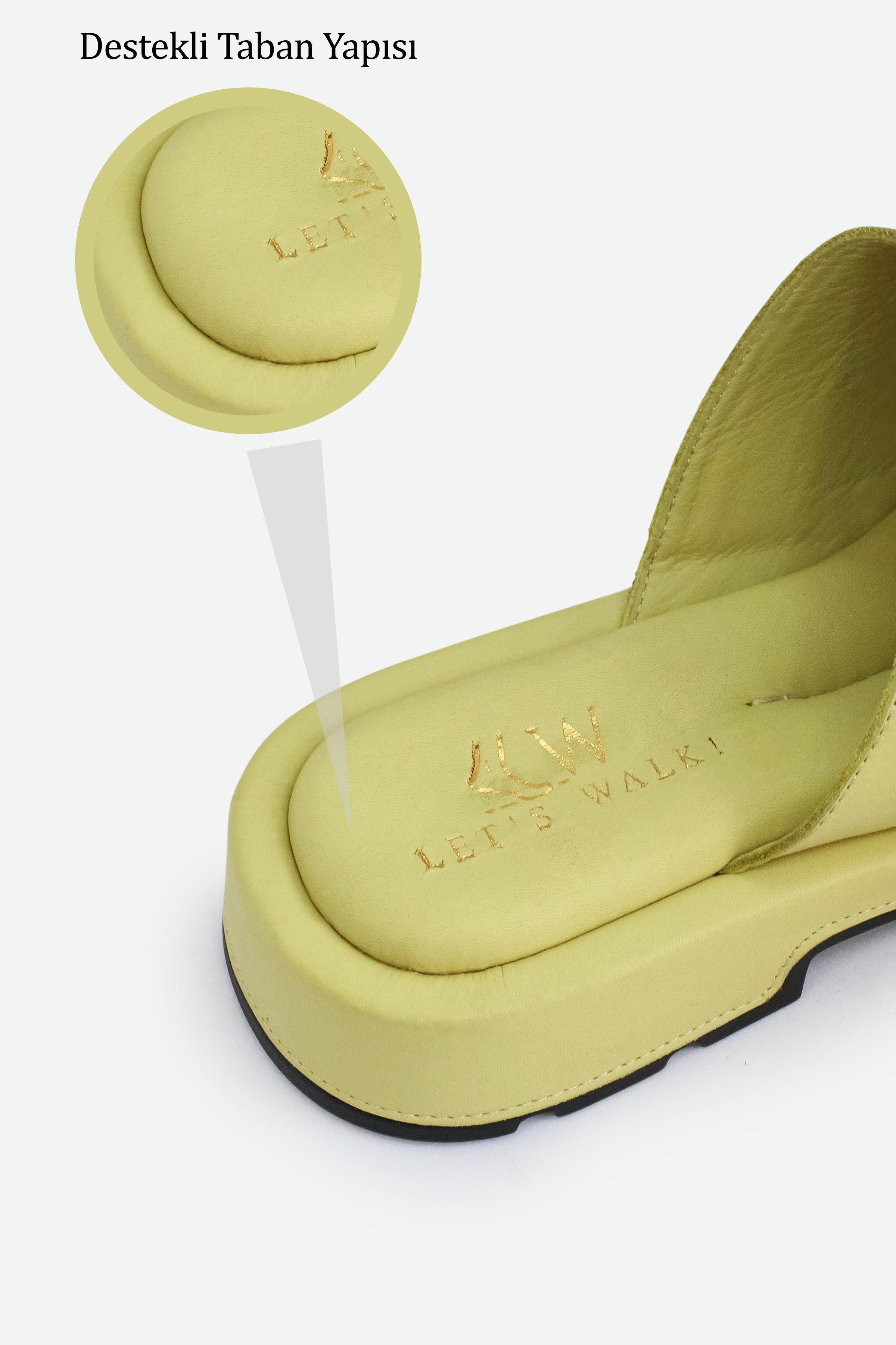 Let's Walk DUMİN KADIN AKSESUAR DETAYLI SANDALET FISTIK YESİLİ