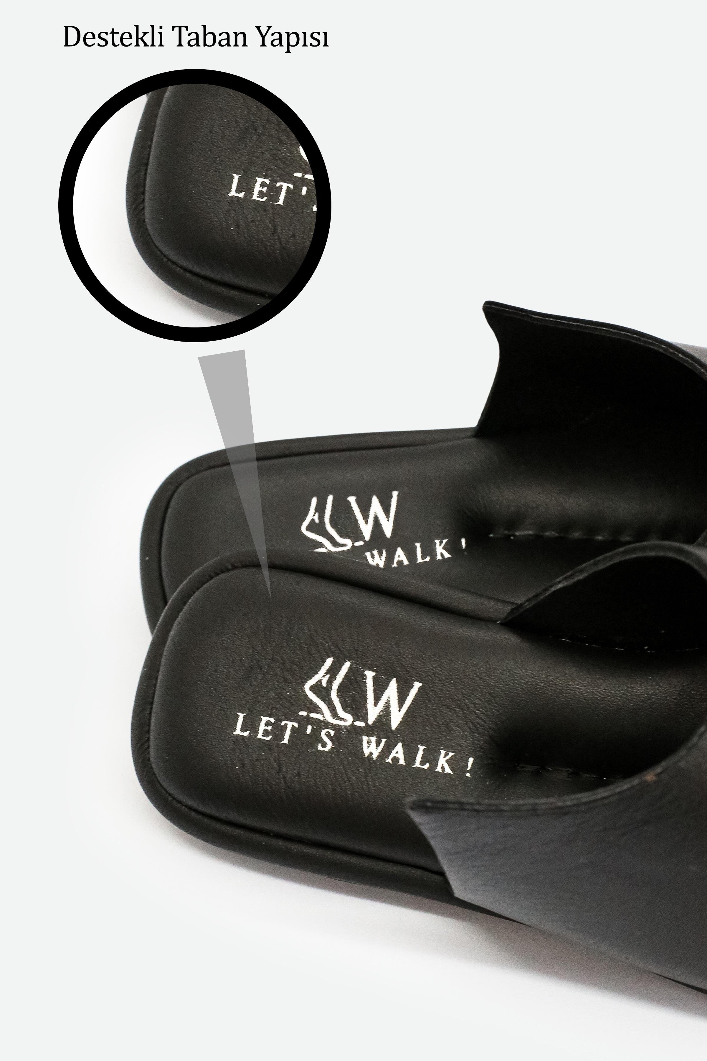 Let's Walk LUNA KADIN HAKİKİ DERİ TERLİK SİYAH