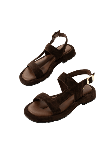 Let's Walk LYRA KADIN HAKİKİ DERİ SANDALET ACI KAHVE