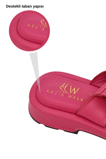 Let's Walk LYRA KADIN HAKİKİ DERİ SANDALET PEMBE