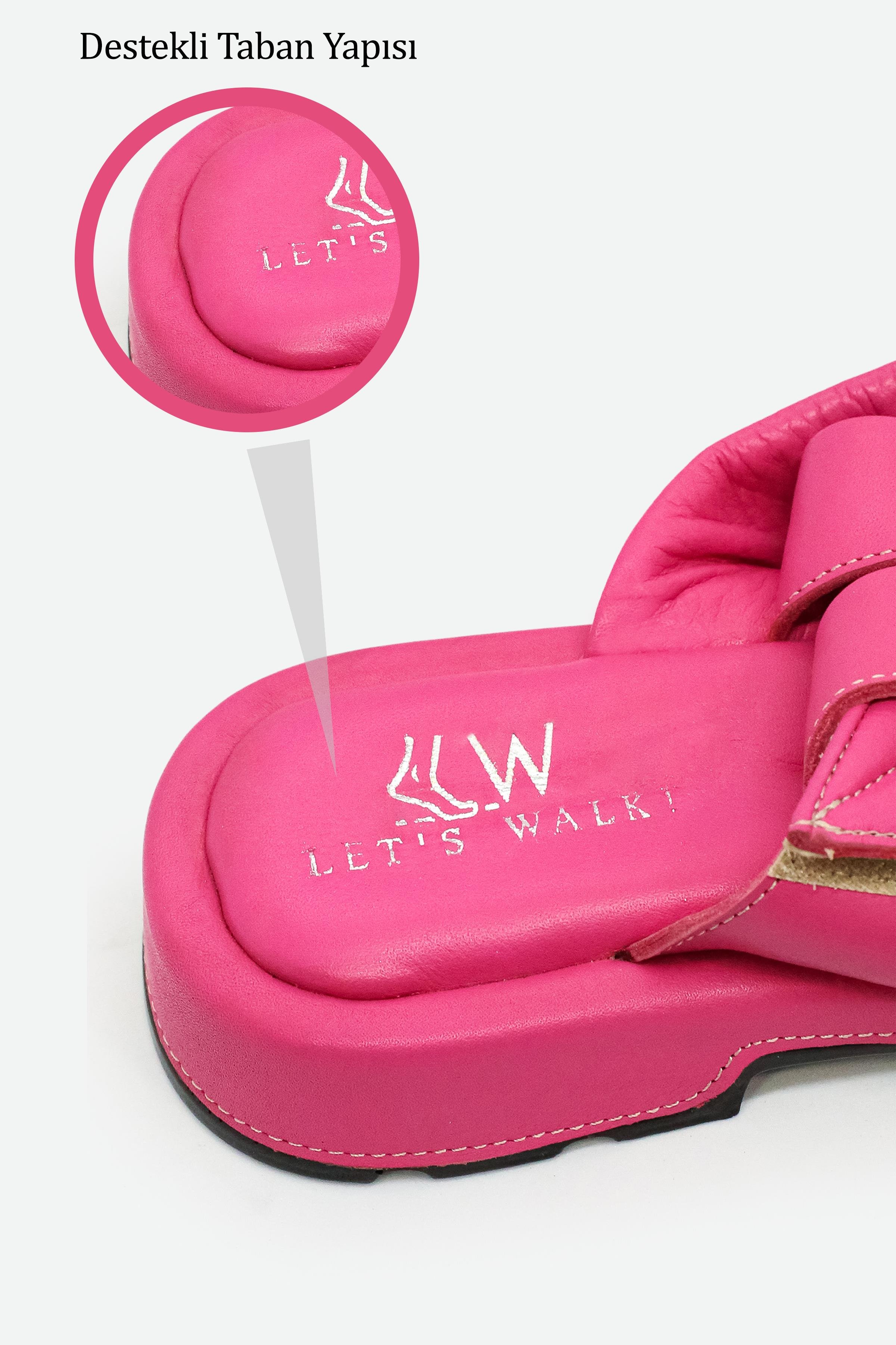Let's Walk MELLOW KADIN TEK BANTLI SANDALET PEMBE