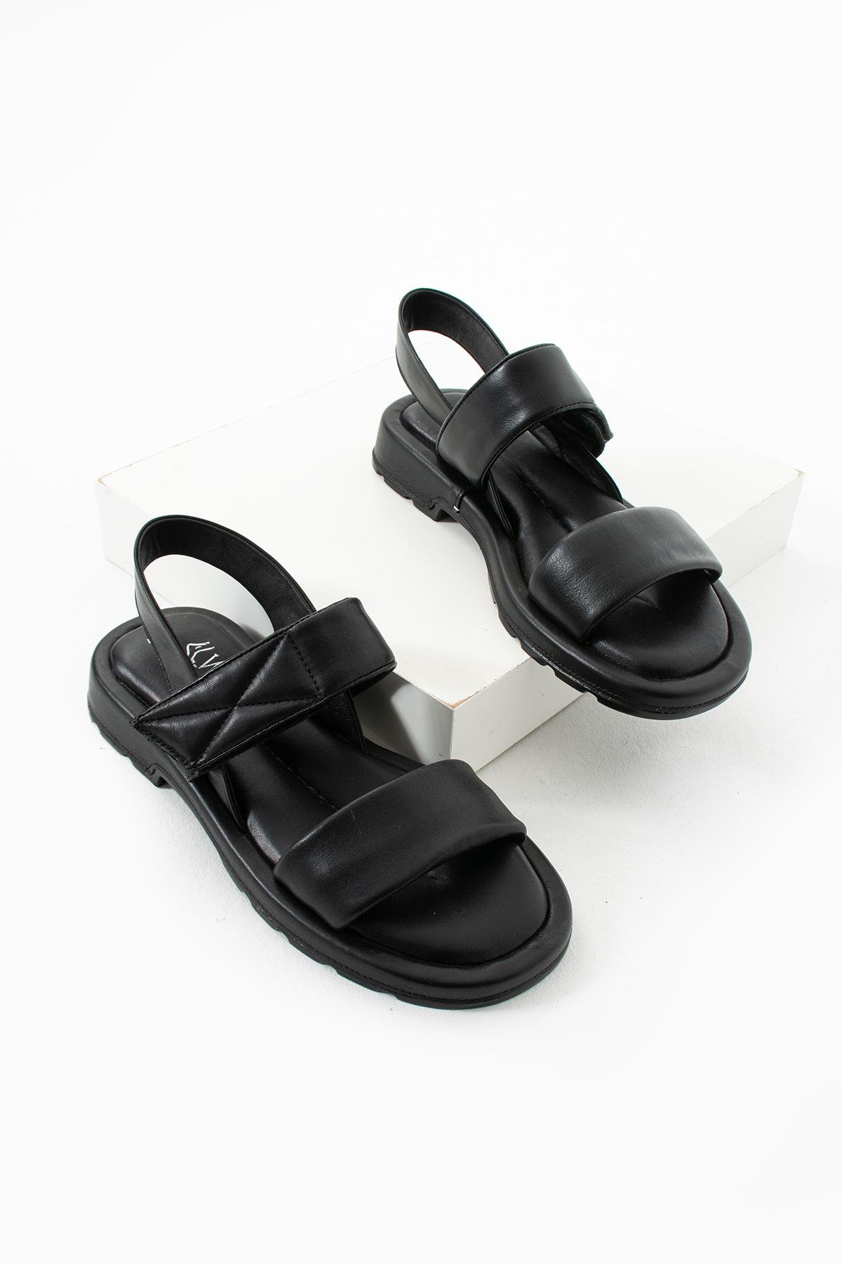 Let's Walk MELLOW KADIN TEK BANTLI SANDALET SİYAH