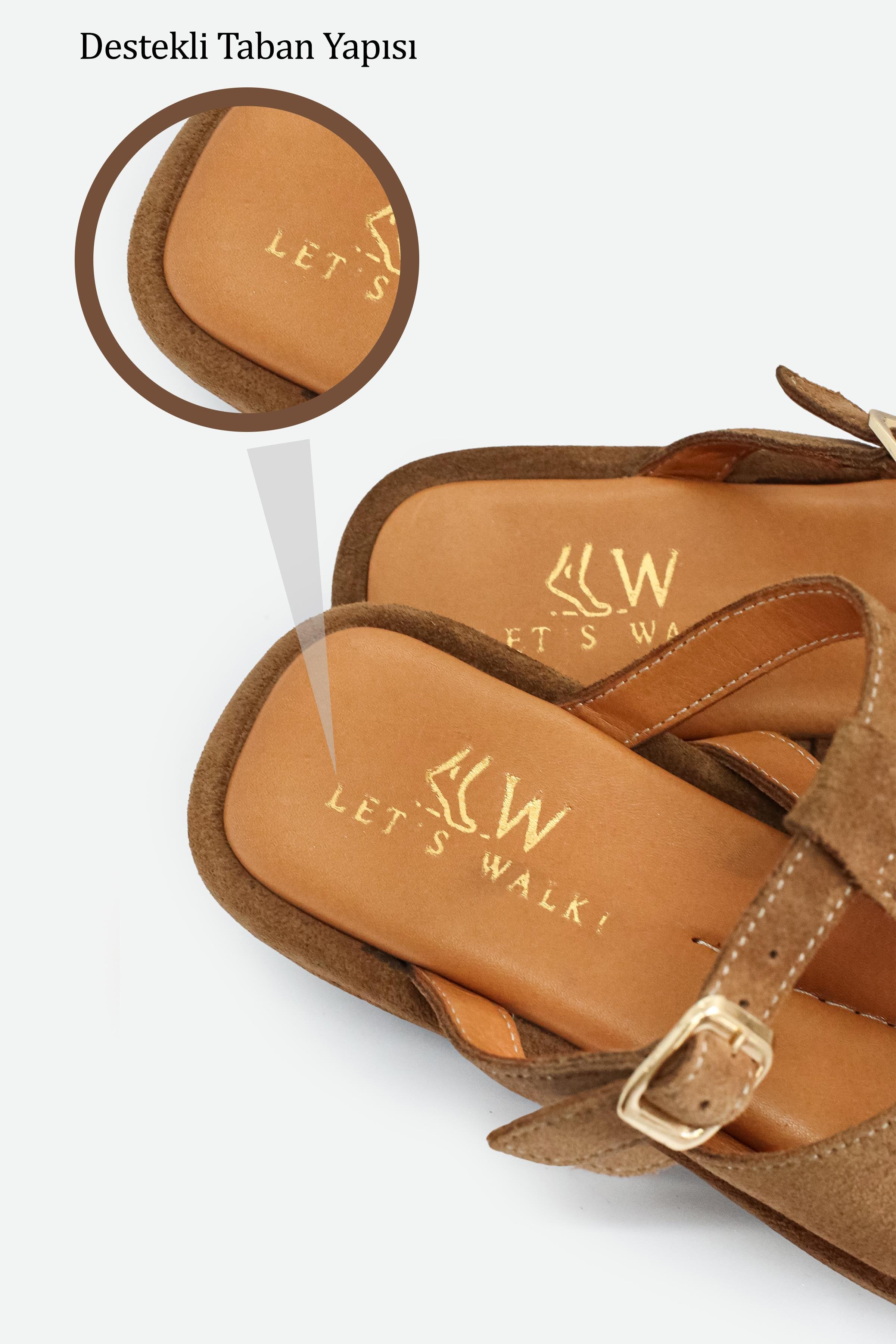 Let's Walk TERRA KADIN HAKİKİ DERİ PARMAK ARASI TERLİK NATURAL