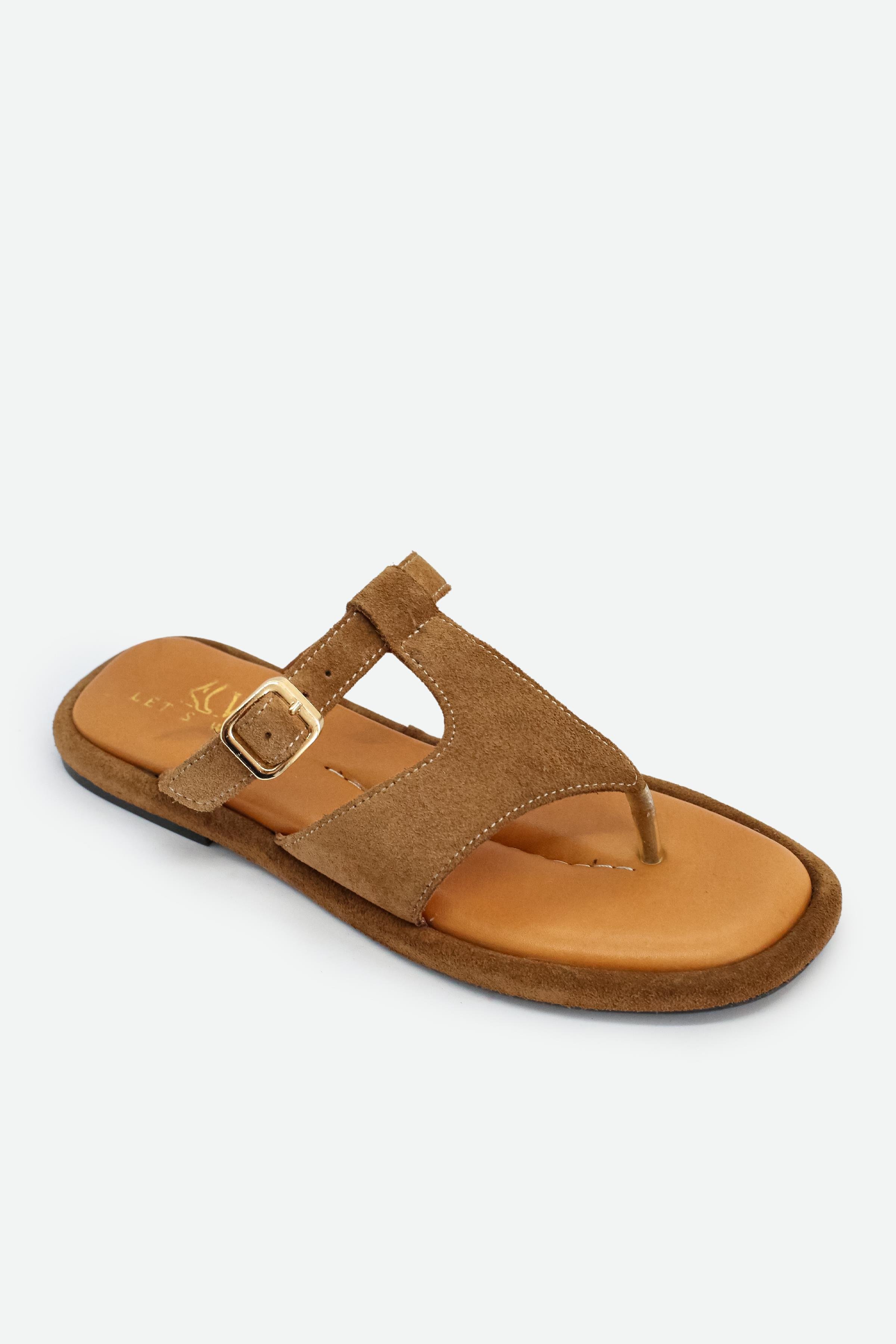 Let's Walk TERRA KADIN HAKİKİ DERİ PARMAK ARASI TERLİK NATURAL