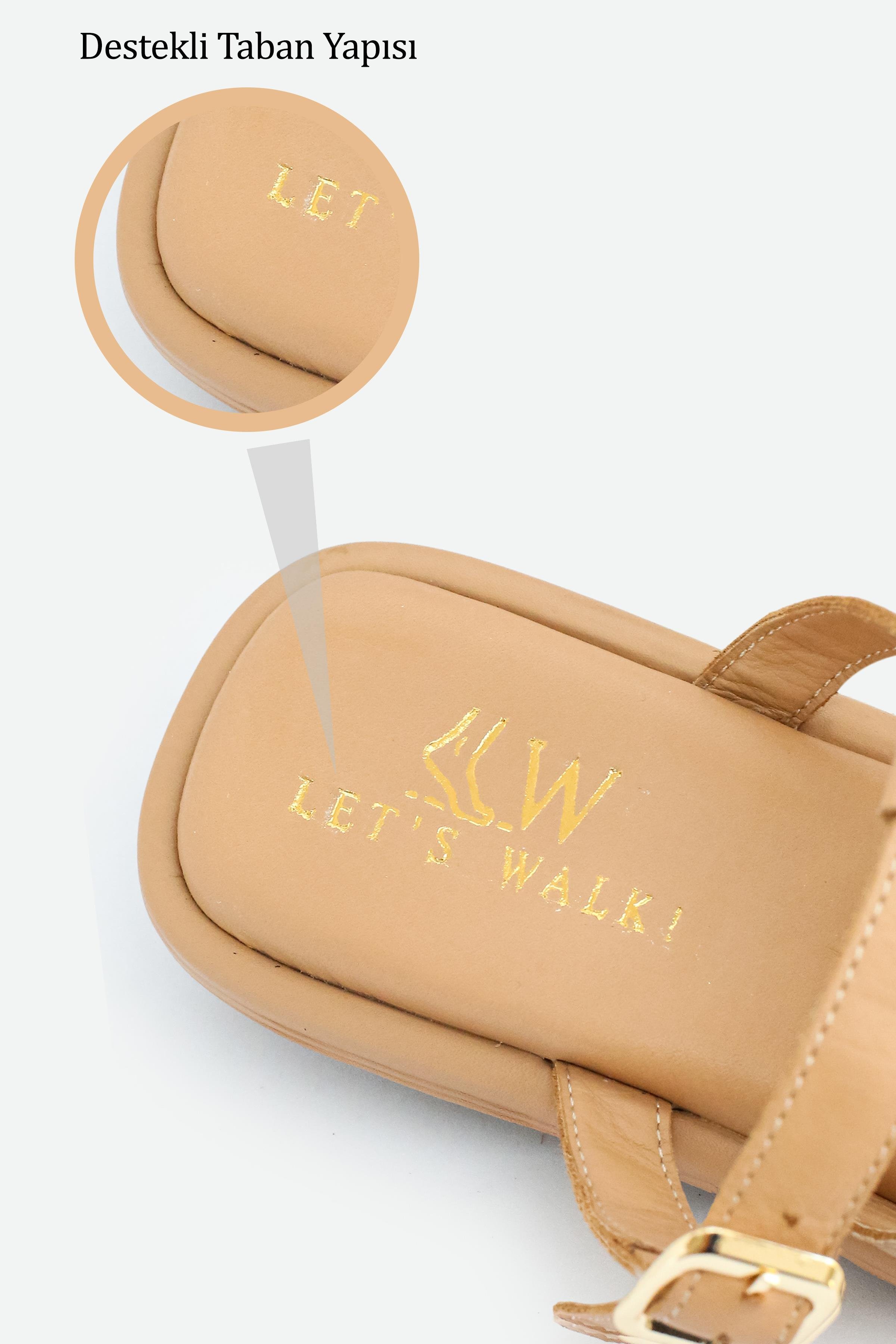 Let's Walk TERRA KADIN HAKİKİ DERİ PARMAK ARASI TERLİK BİSKÜVİ