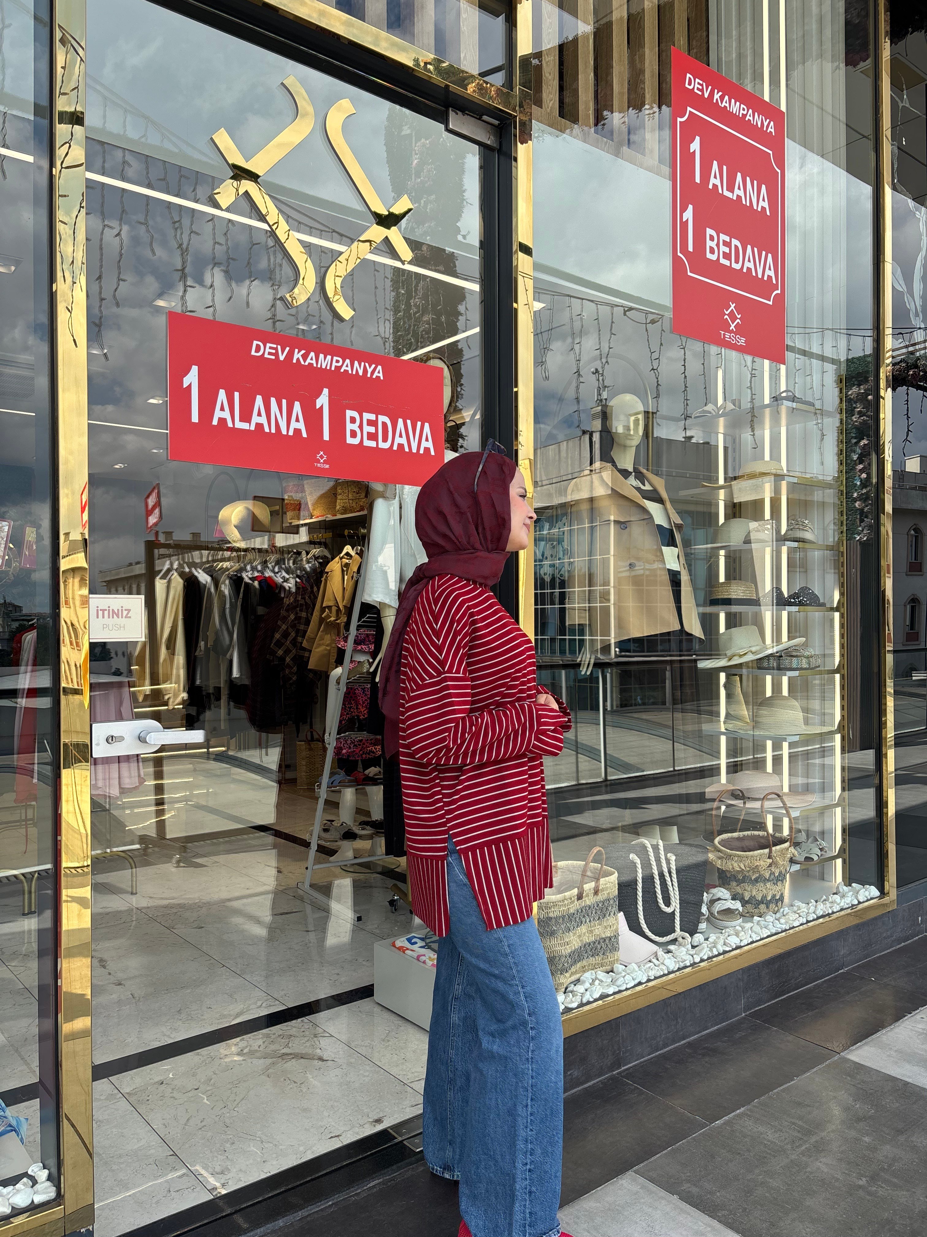 BORDO ÇİZGİLİ SWEETSHIRT