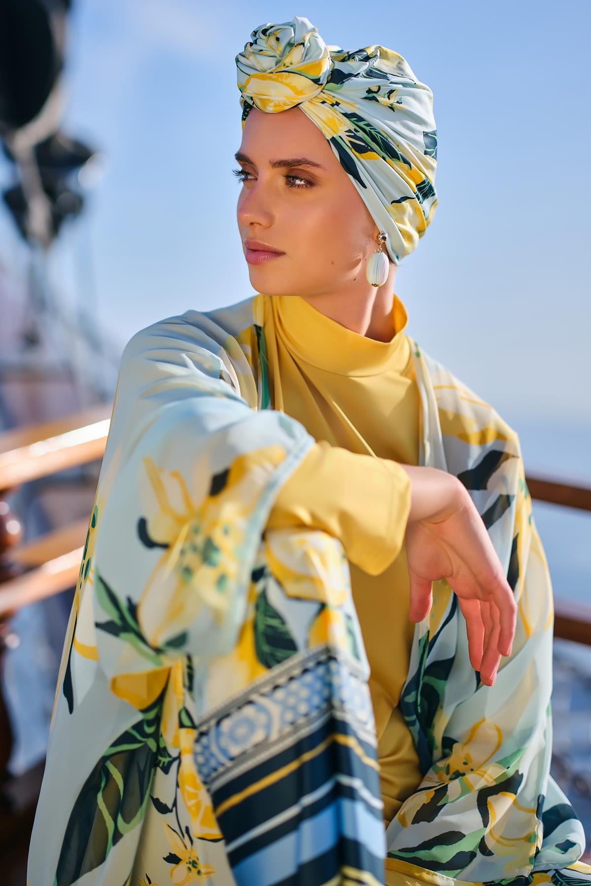 Limon Desenli Pareo Sarı