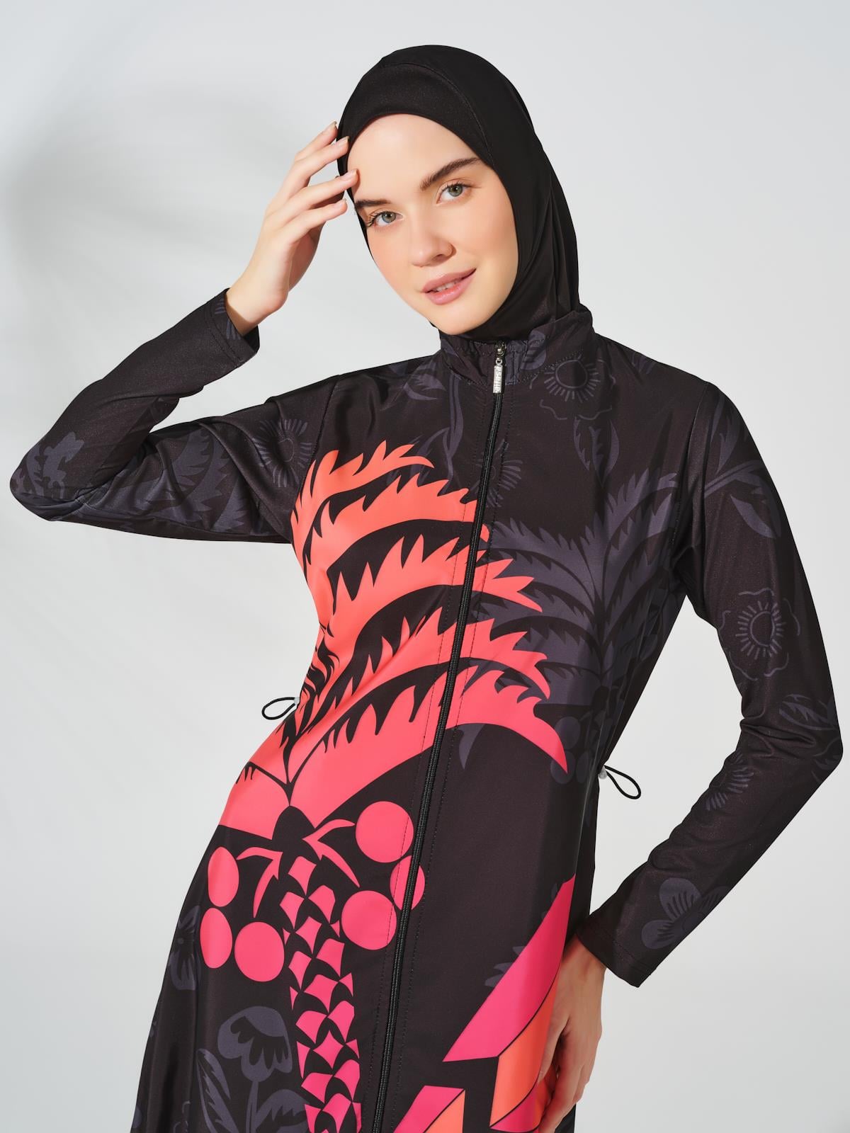 Lotus Uzun Tesettür Mayo Fuşya