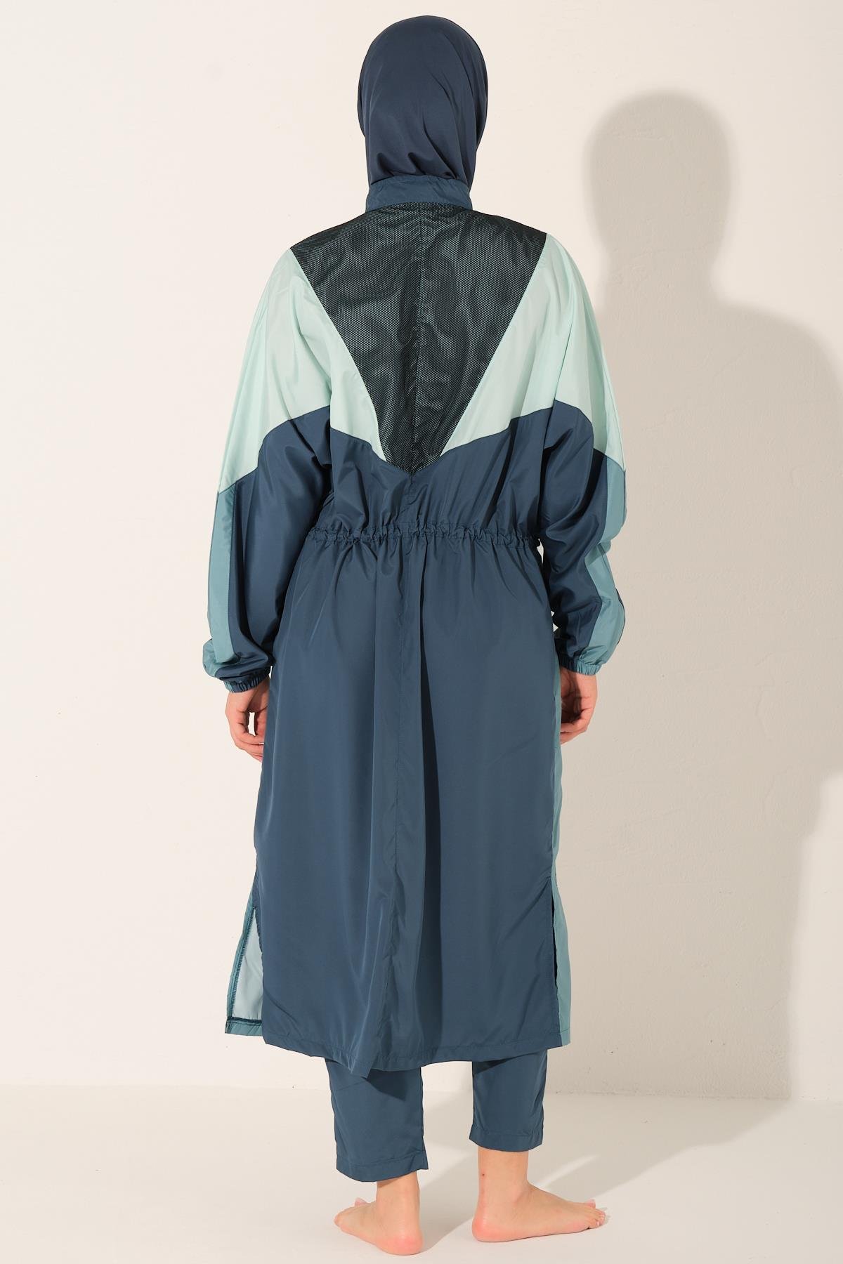 Mix Renkli Oversize Uzun Tessettür Mayo
