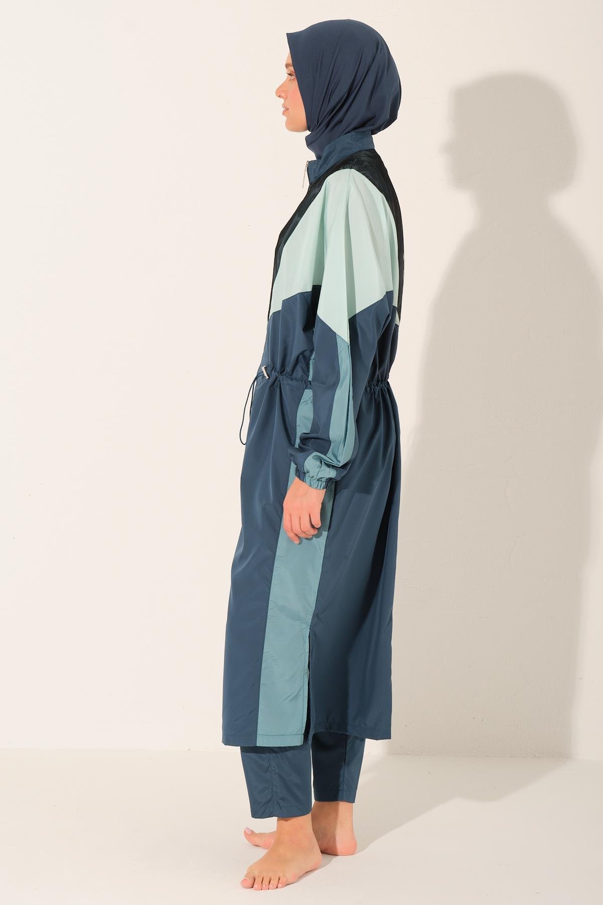 Mix Renkli Oversize Uzun Tessettür Mayo
