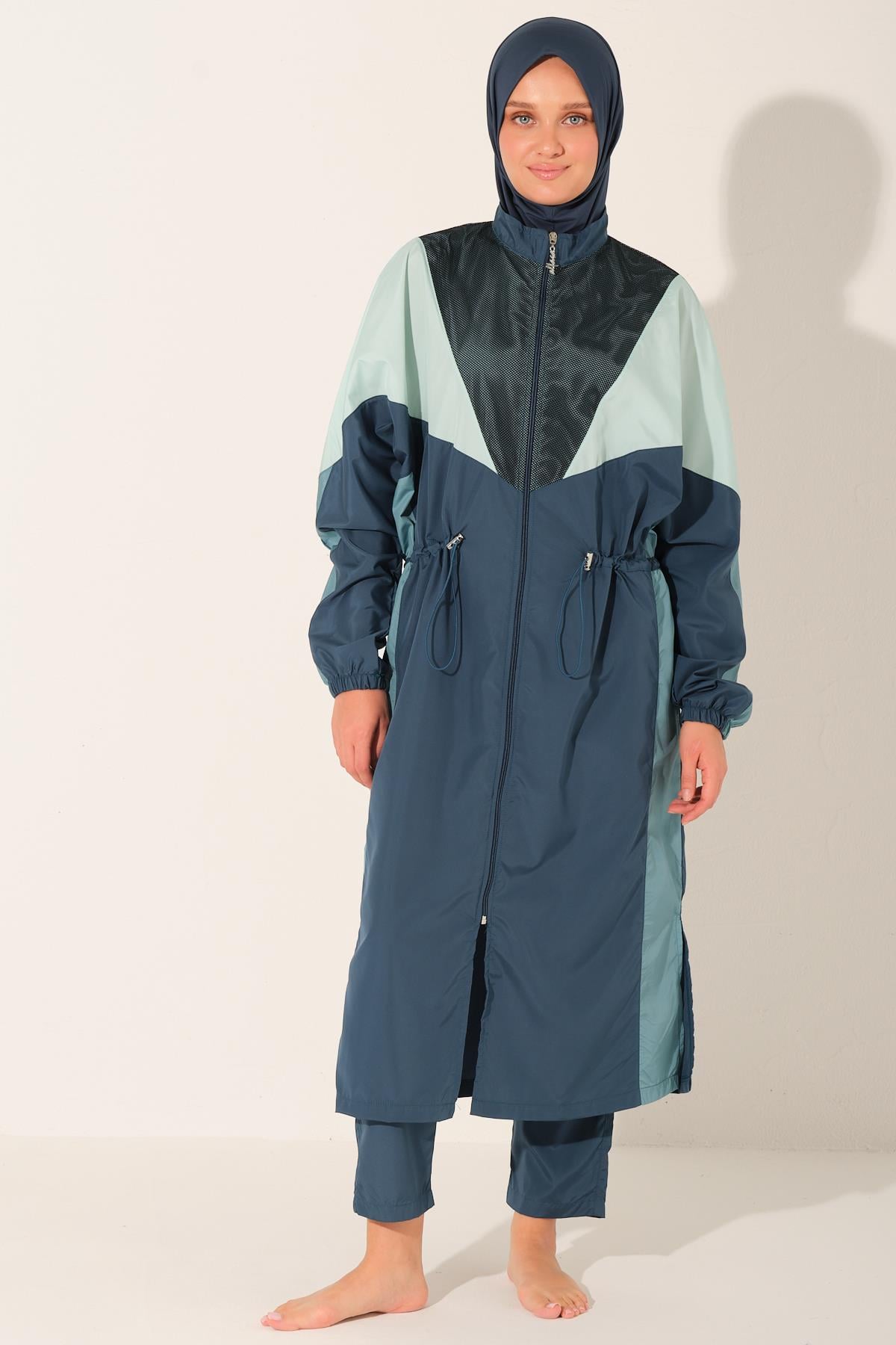 Mix Renkli Oversize Uzun Tessettür Mayo