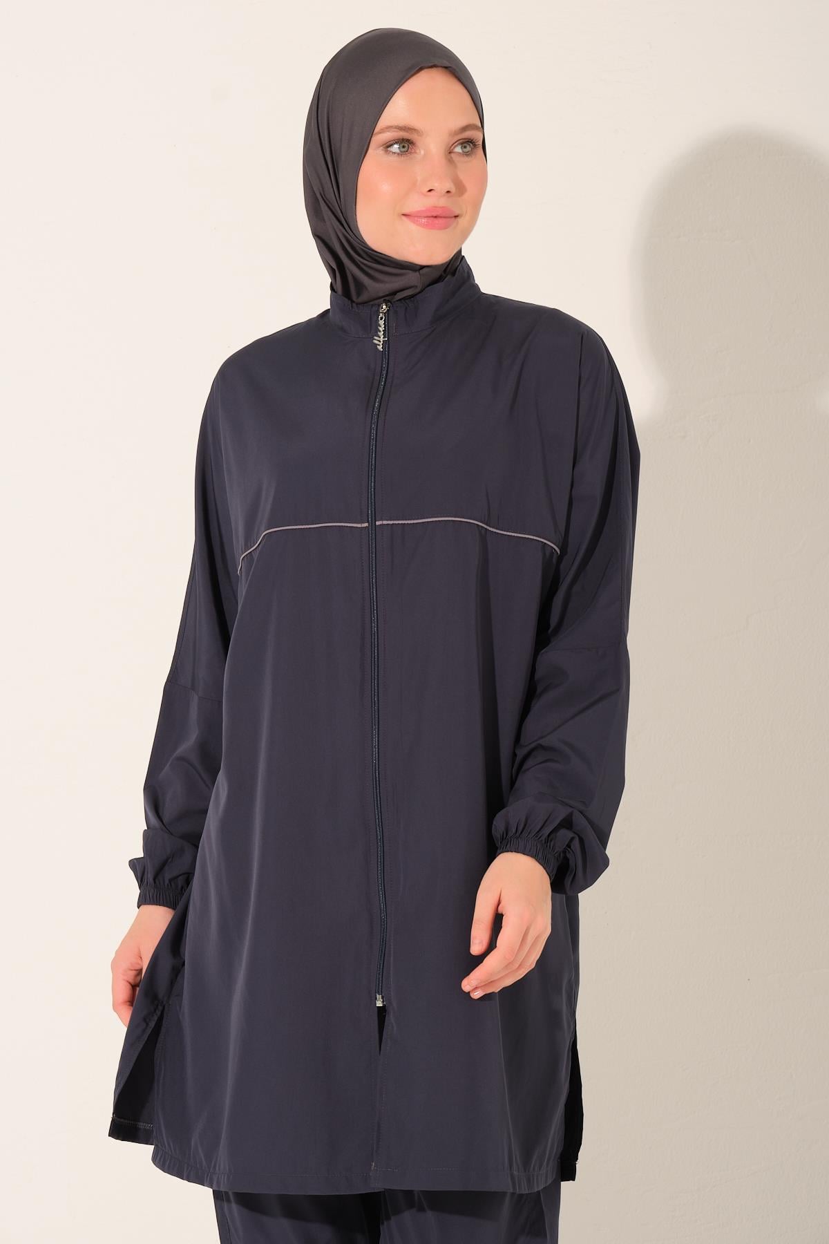 Spor Biyeli Oversize Tessettür Mayo Antrasit