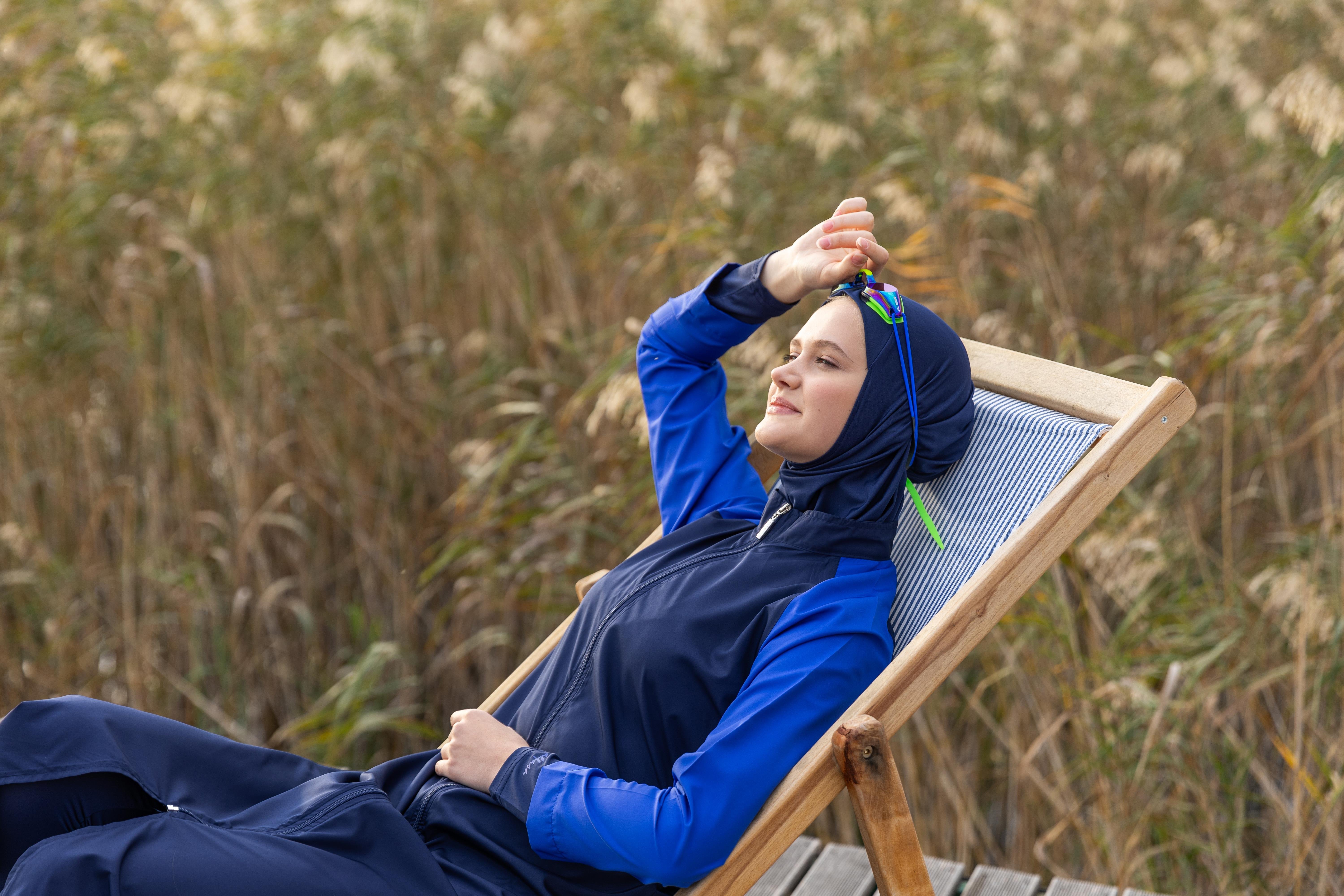 Spor Reglan Kol Uzun Tesettür Mayo Lacivert