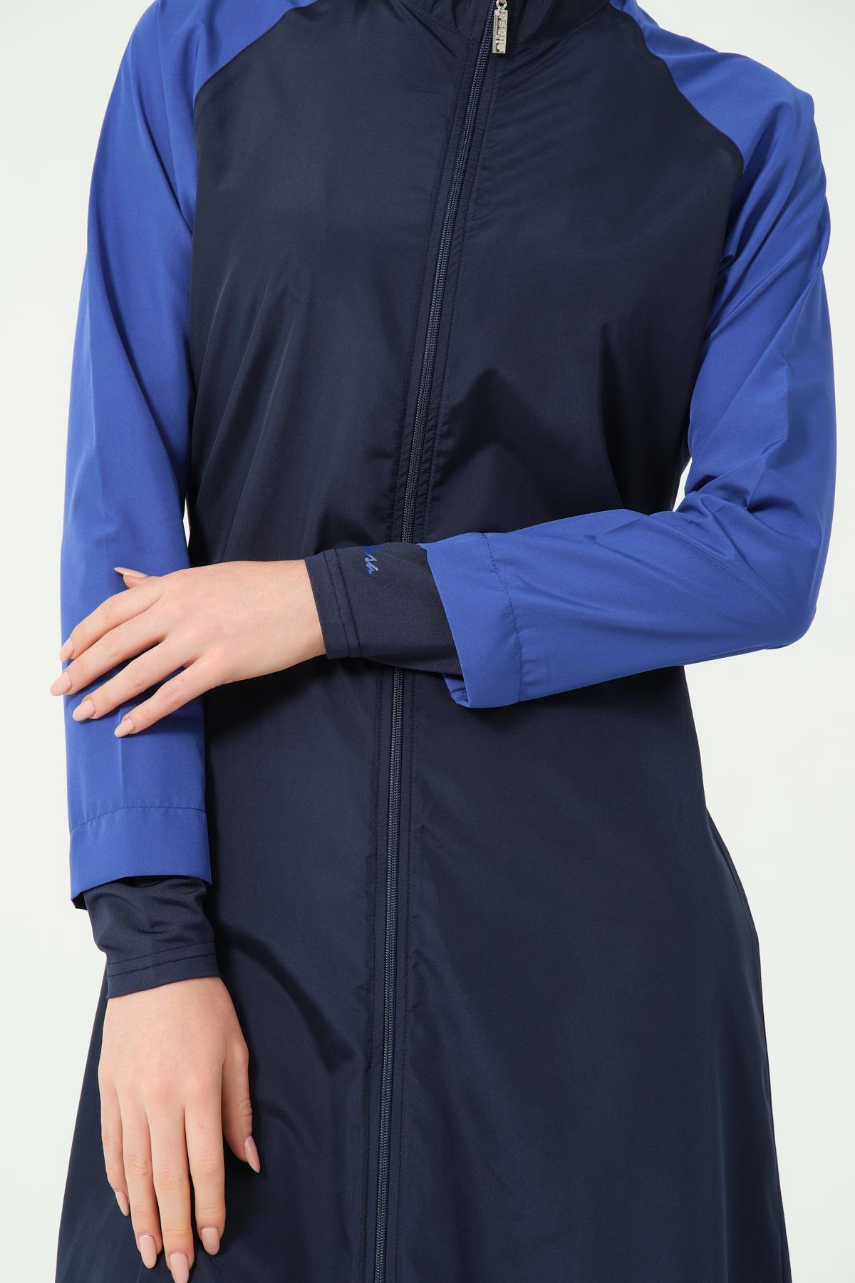 Spor Reglan Kol Uzun Tesettür Mayo Lacivert