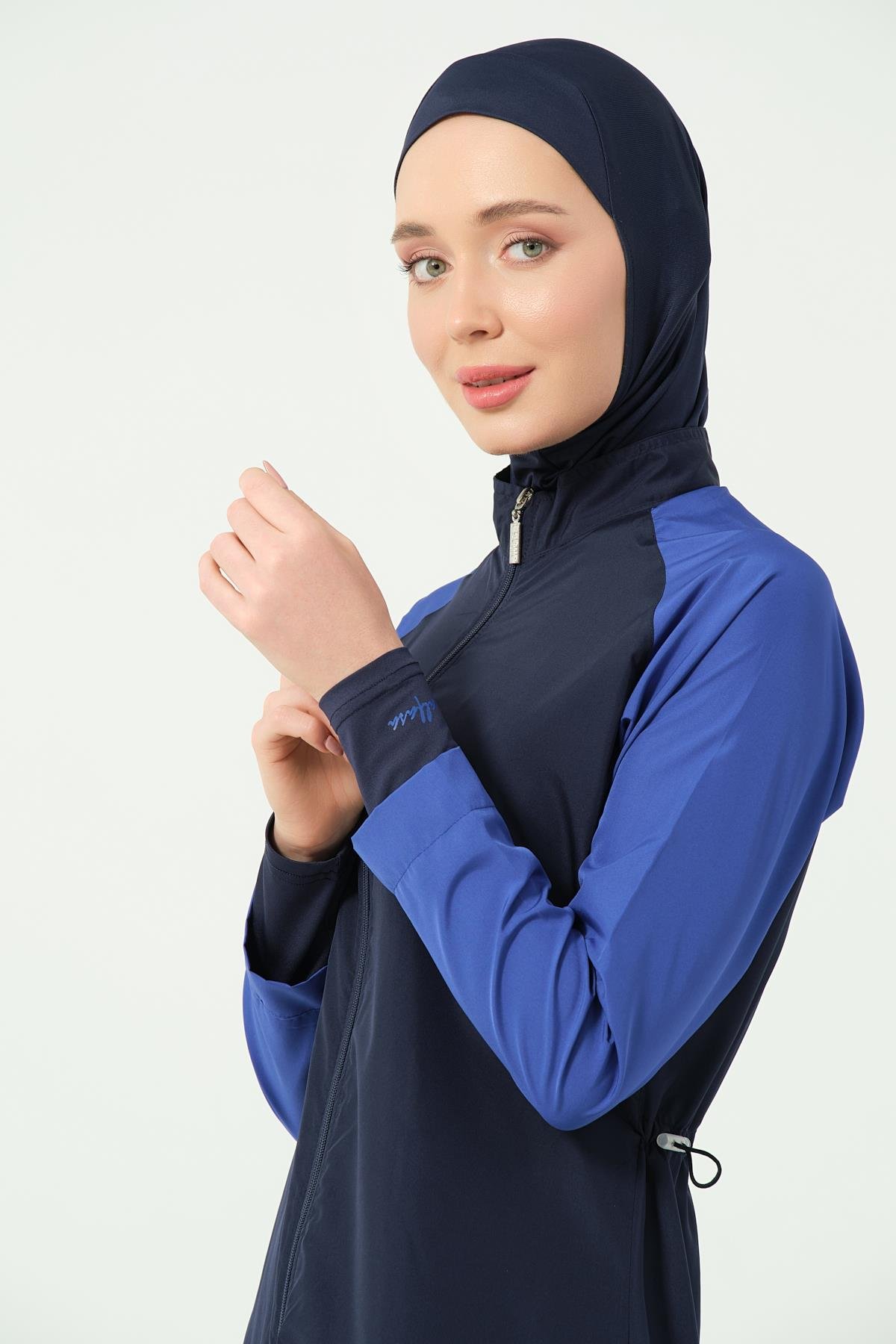 Spor Reglan Kol Uzun Tesettür Mayo Lacivert