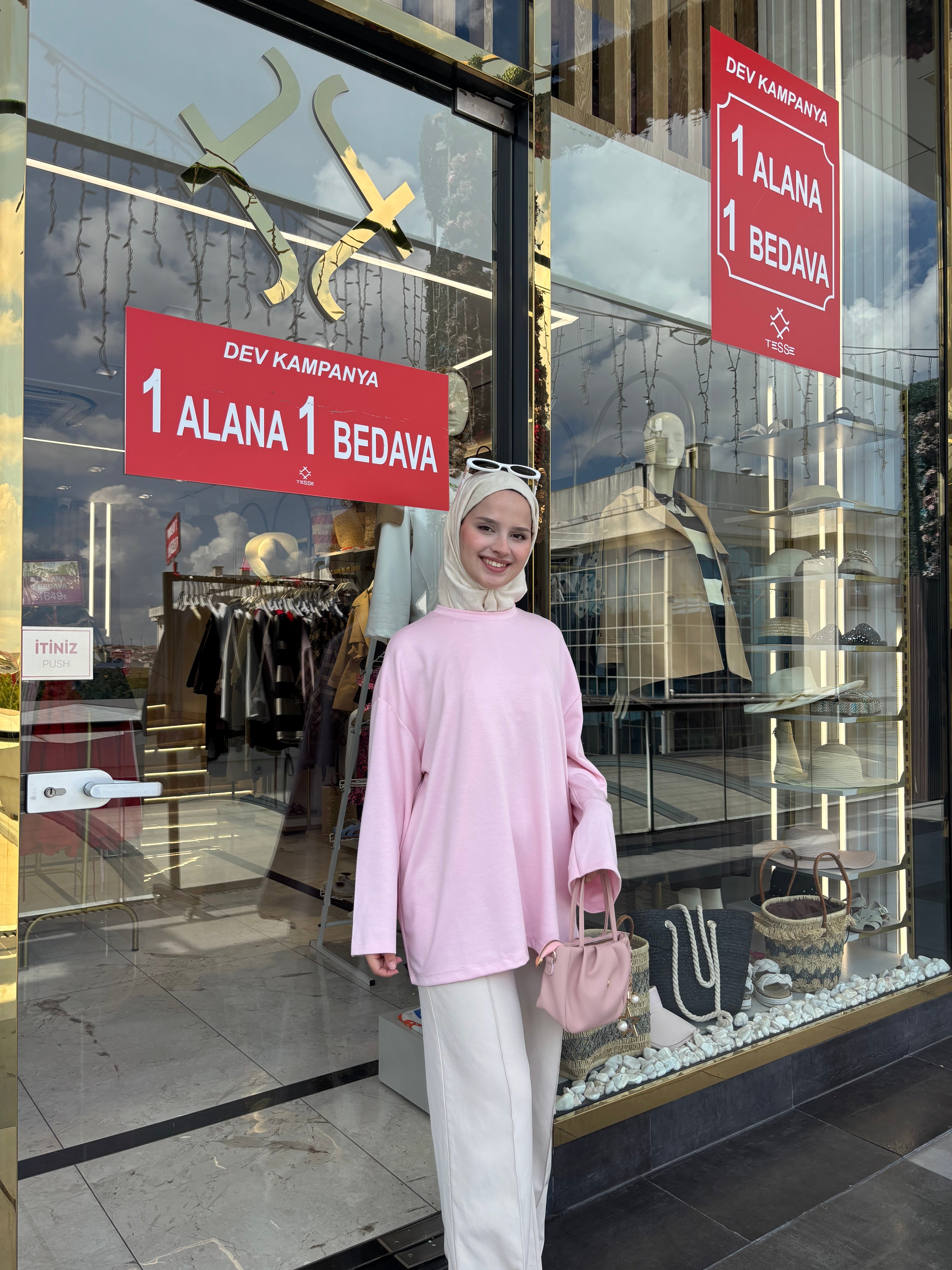 TOZ PEMBE SWEETSHIRT