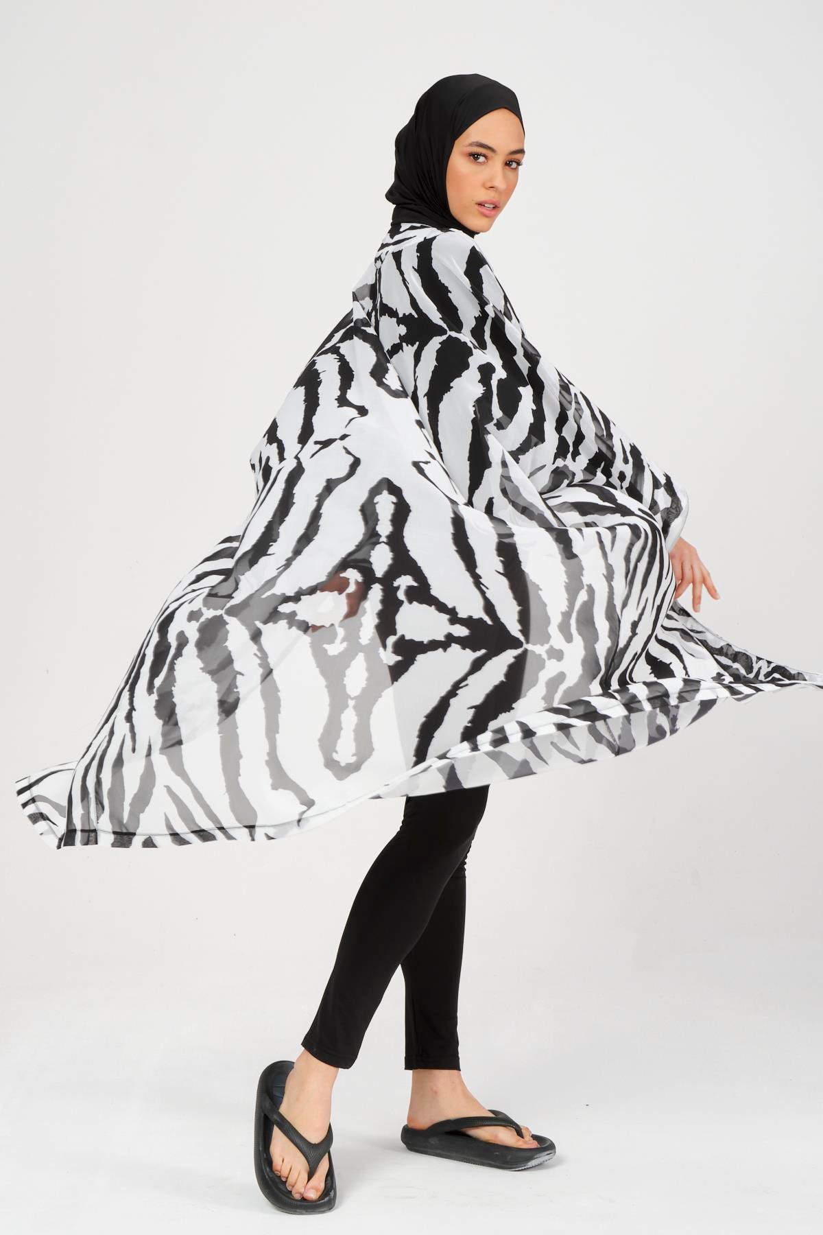 Zebra Kemerli Pareo Siyah