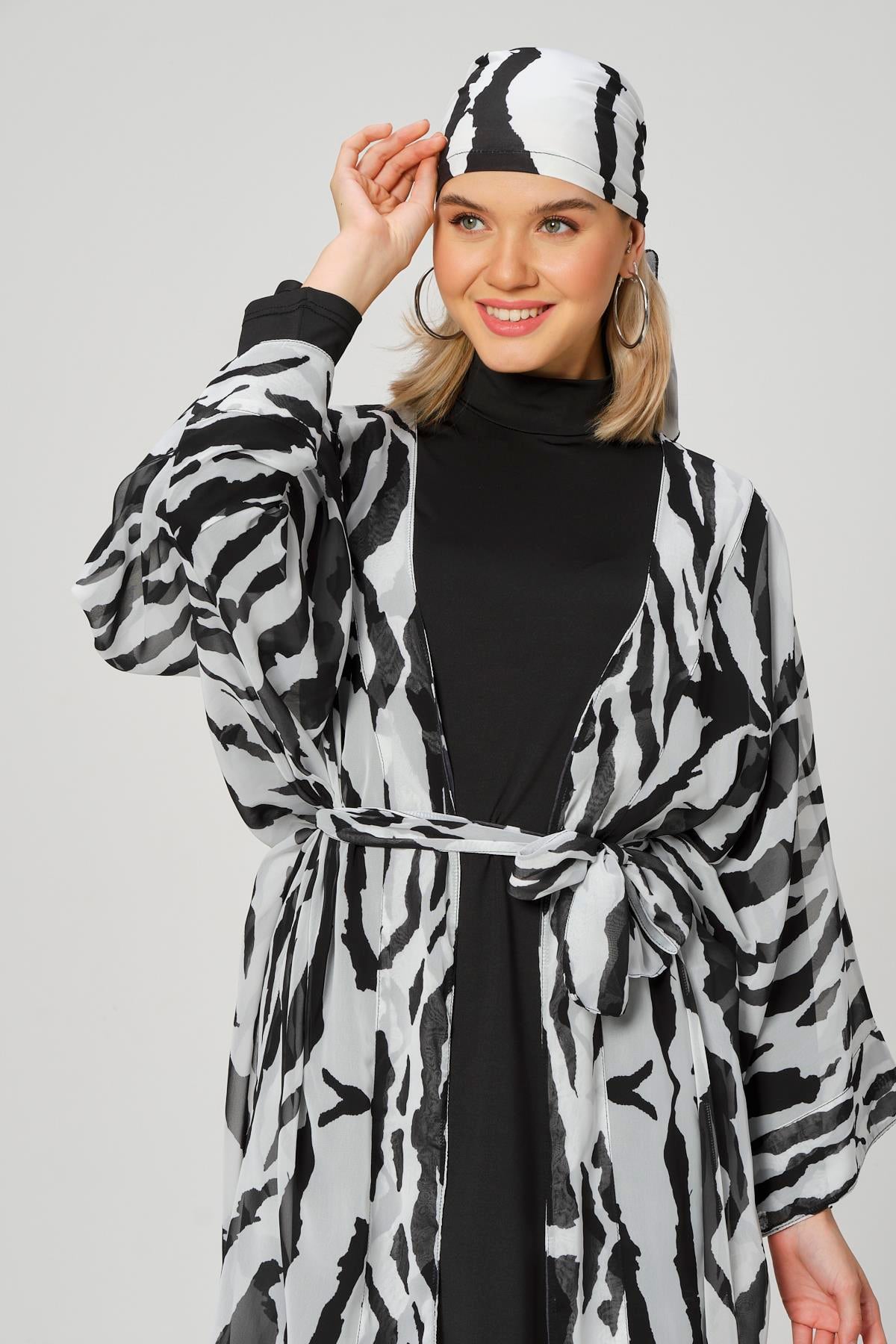 Zebra Kemerli Pareo Siyah