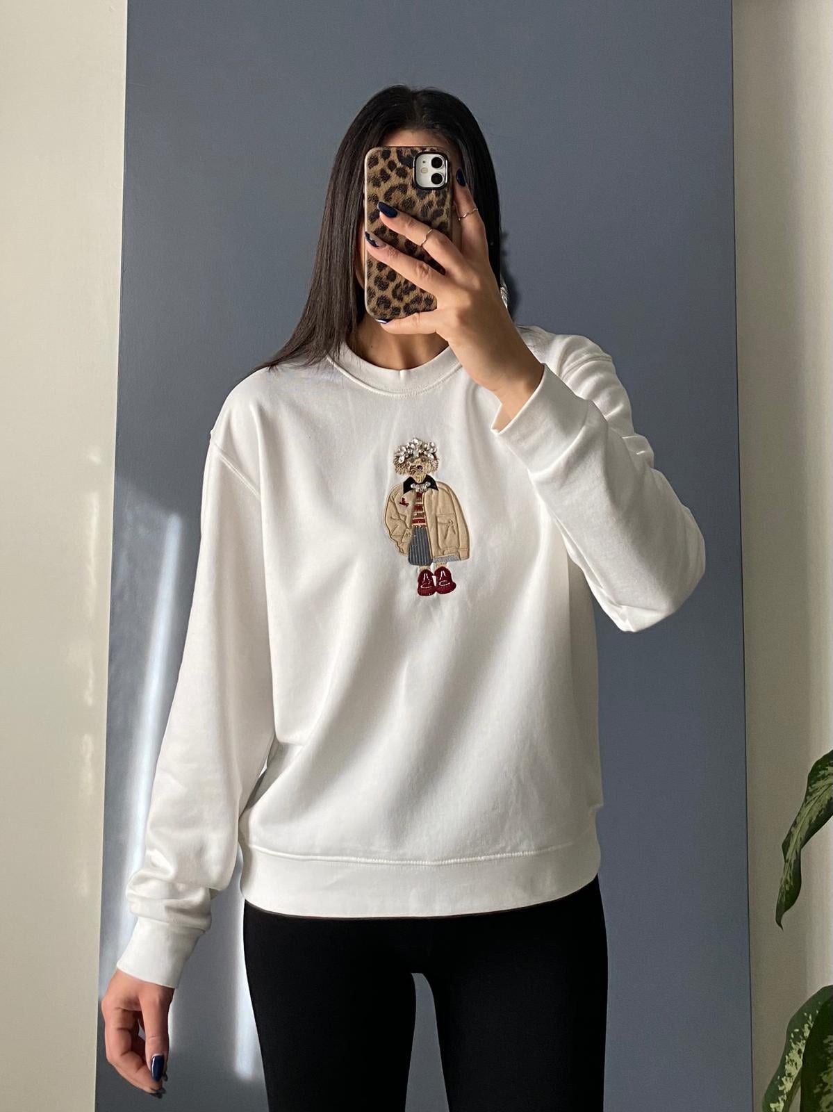 BEYAZ TAŞLİ SWEAT