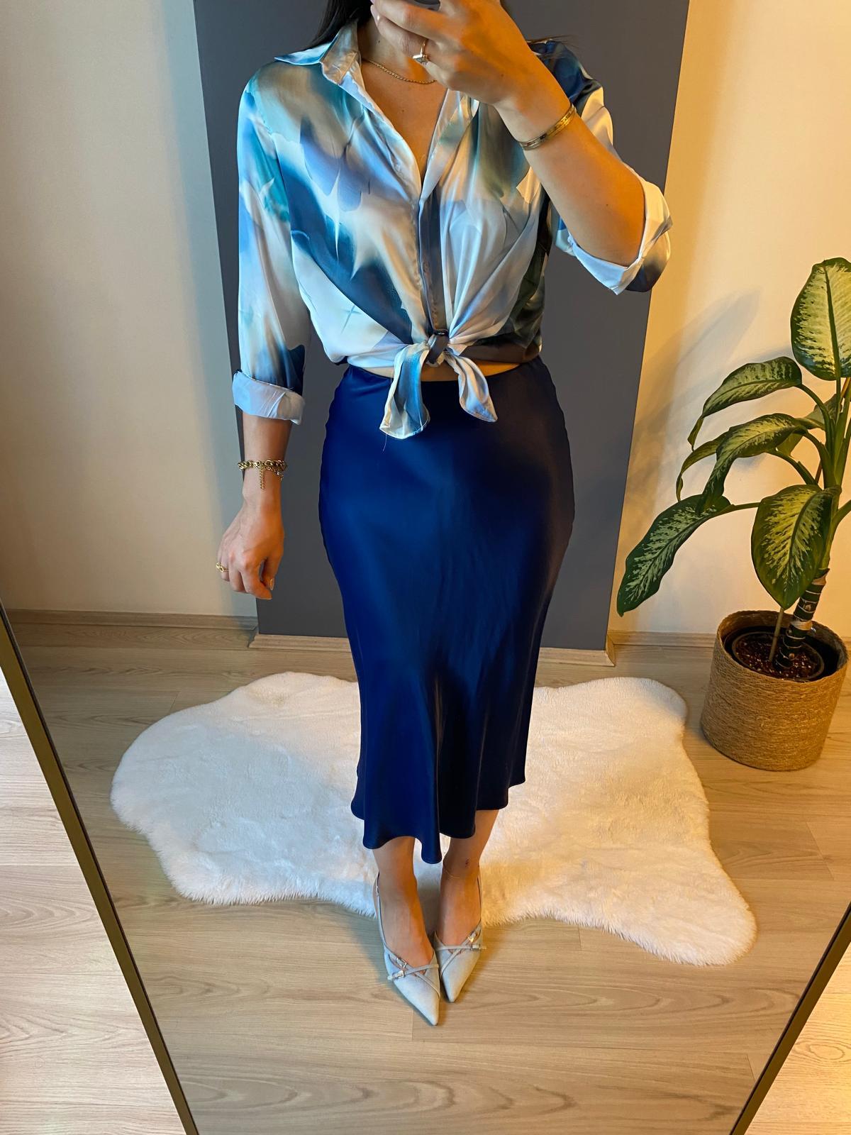 LACİVERT SATEN ETEK