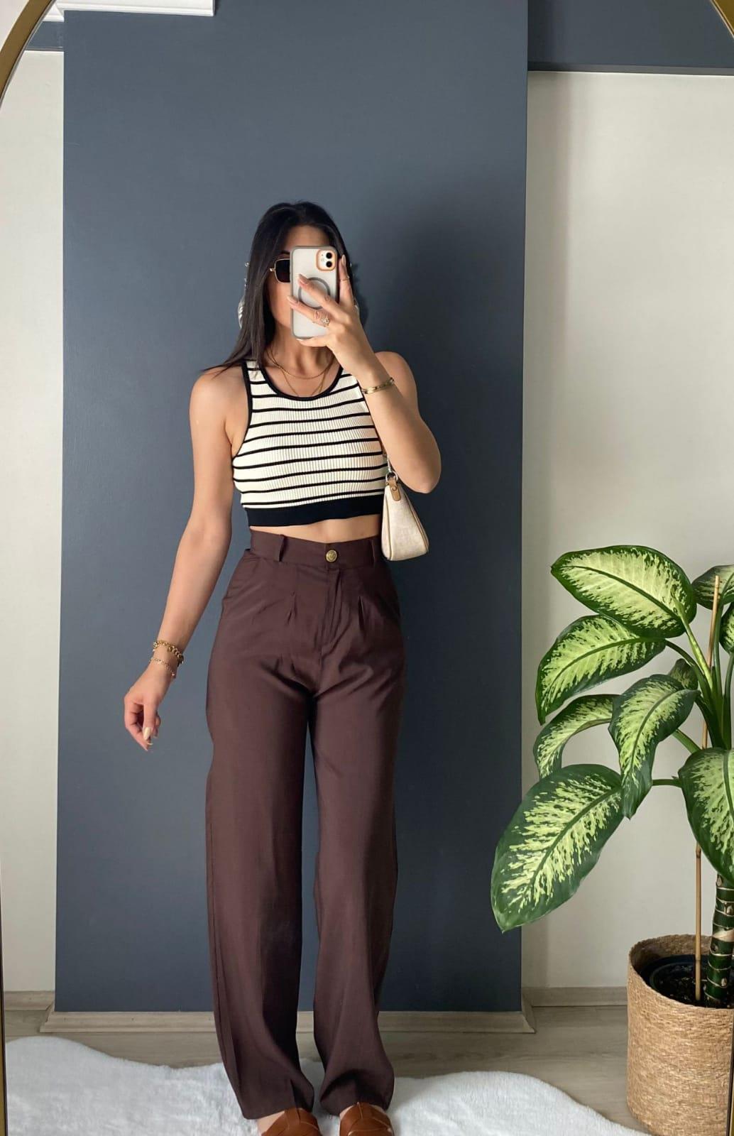 MASSİMO DUTTİ KAHVE PALAZZO PANTALON