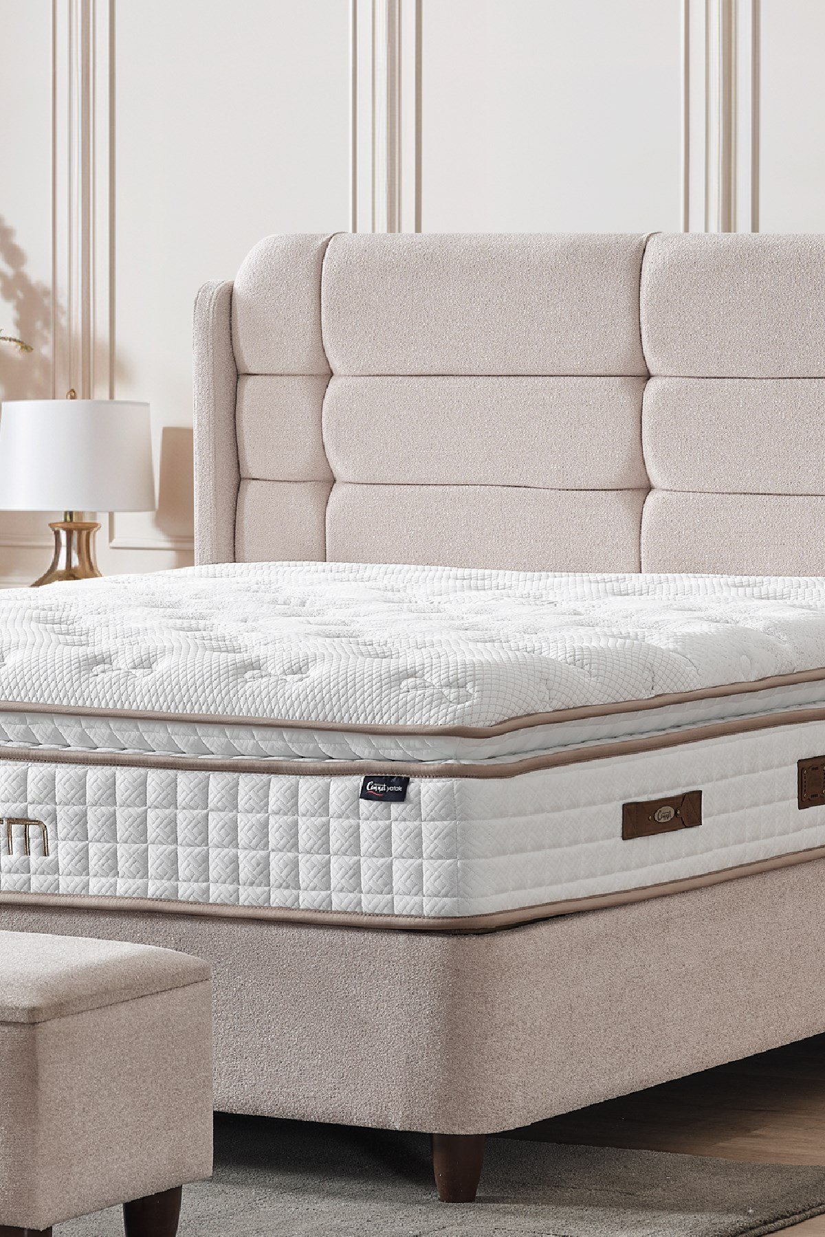 Cennet Yatak Form Trio Set – Modern Tasarım Yatak, Baza ve Başlık