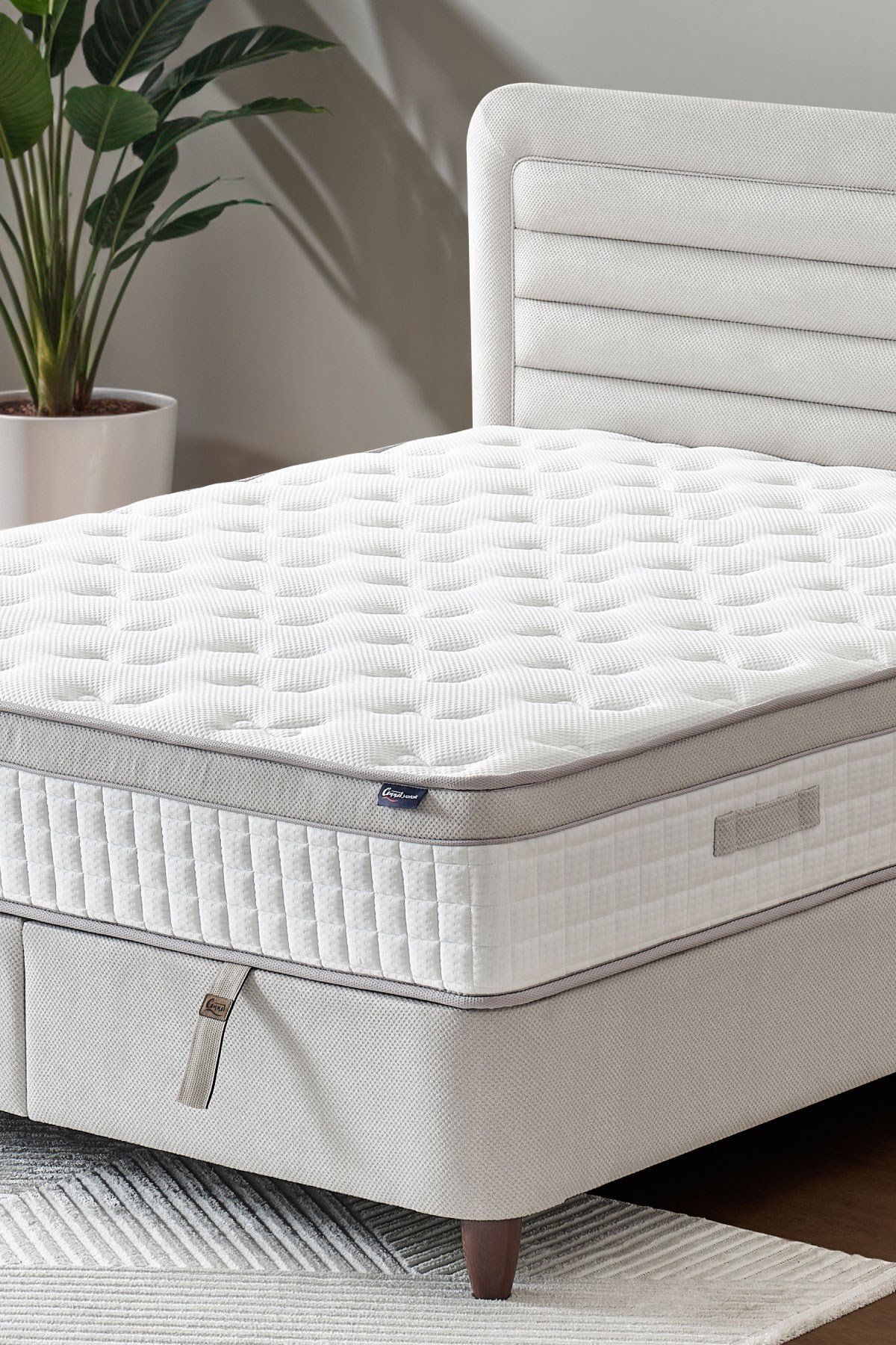 Cennet Yatak Janett Model Çift Kişilik Baza ve Başlık Seti Minimalist Tasarım, Maksimum Fonksiyon