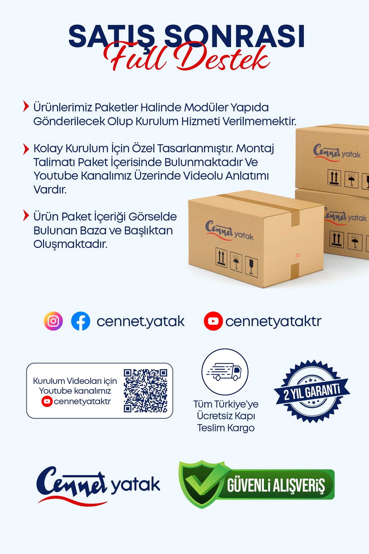 Cennet Yatak Manolya Tek Kişilik Sandıklı Baza ve Başlık Takımı 2’li Set