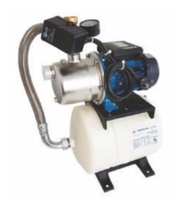 WATER SOUND BJZ060 AUTO/S19H 0.75 HP 220V 19LT SABİT DİYAFRAM YATIK TANKLI PASLANMAZ GÖVDELİ JET POMPALI PAKET HİDROFOR
