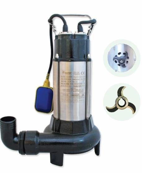 WATER SOUND V1100DF 1,5 HP 220V BIÇAKLI TİP KİRLİ SU DRENAJ POMPASI