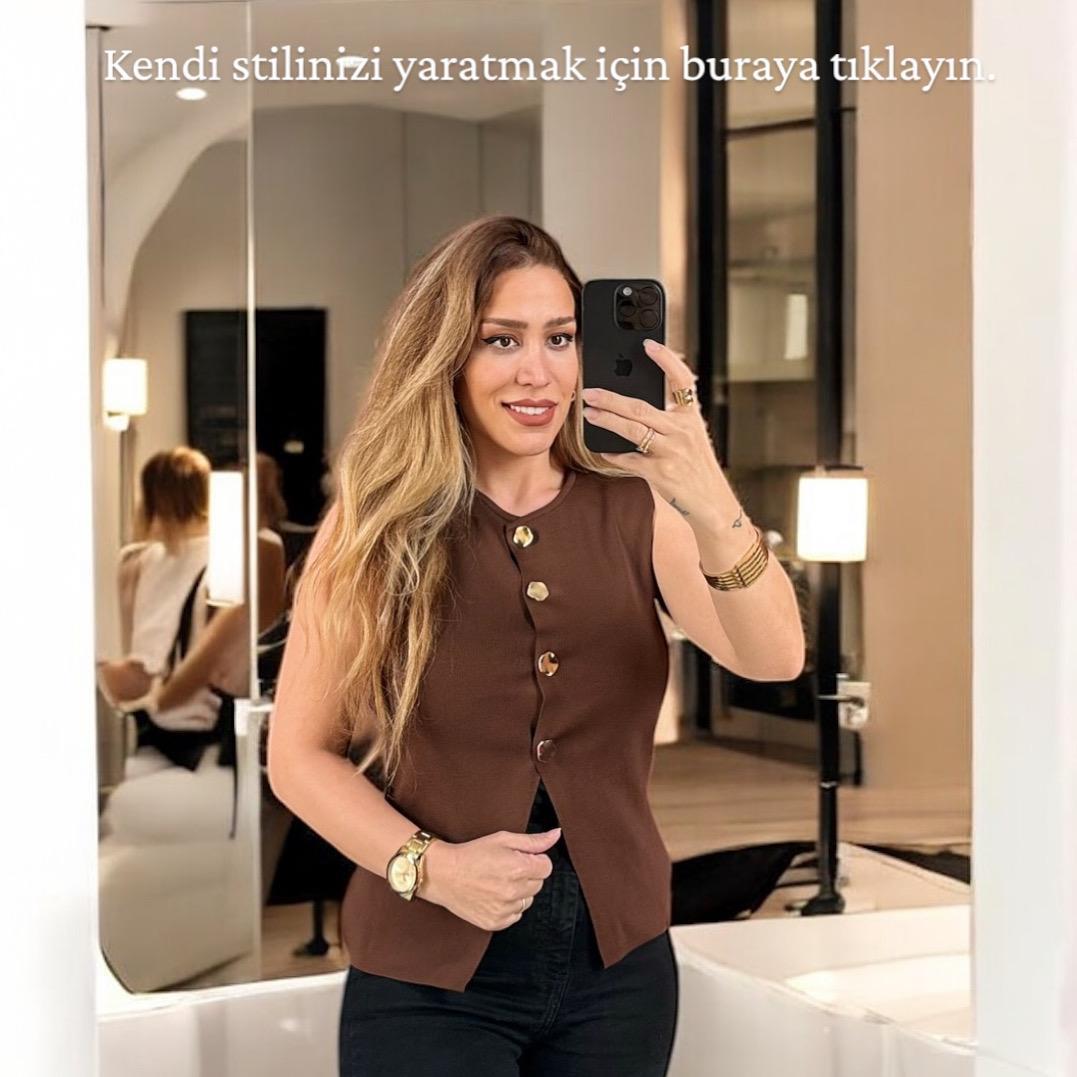 Luna Yelek | Kahverengi