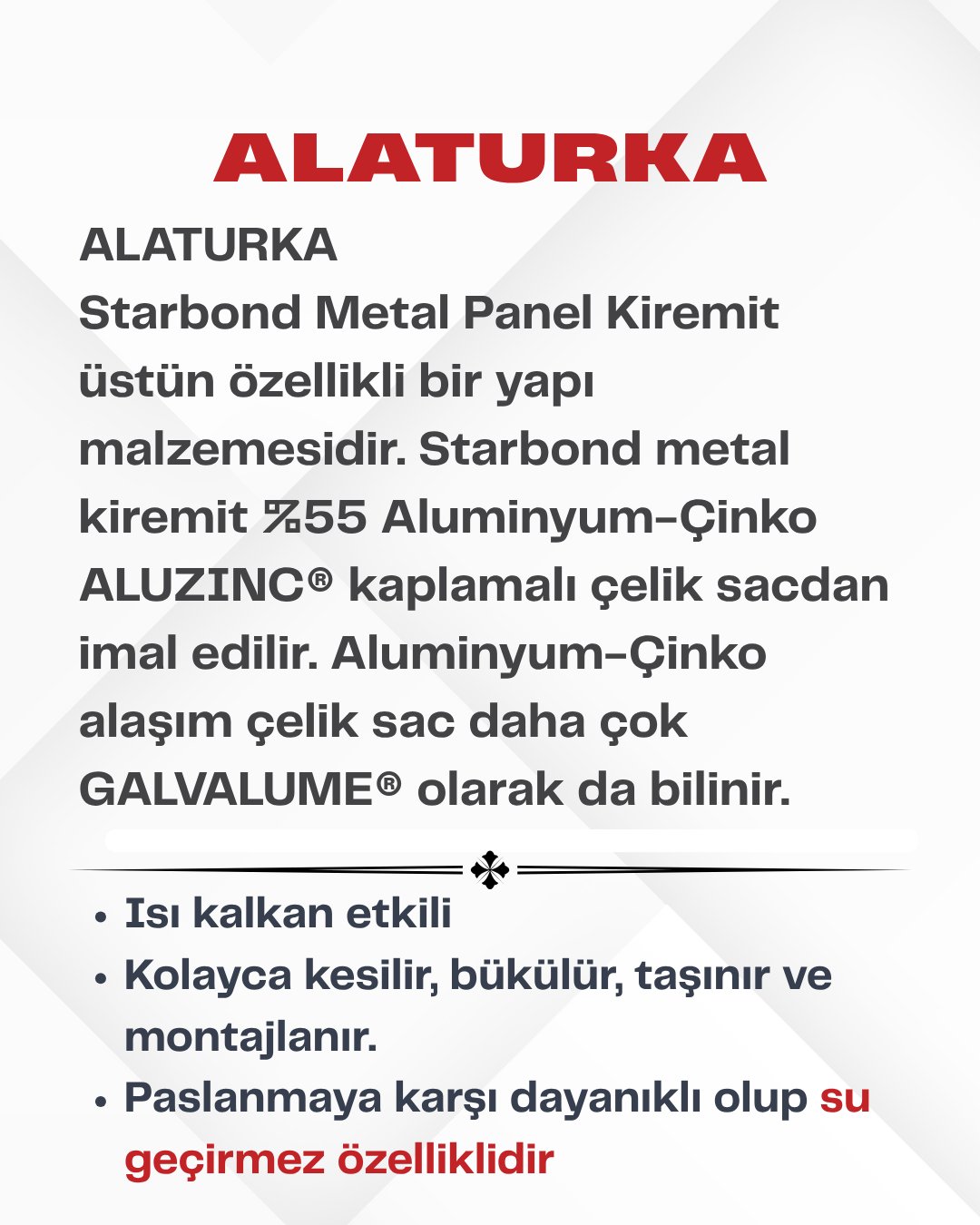 [Alaturka] Metal Kiremit Granit Gri StarBond Metal