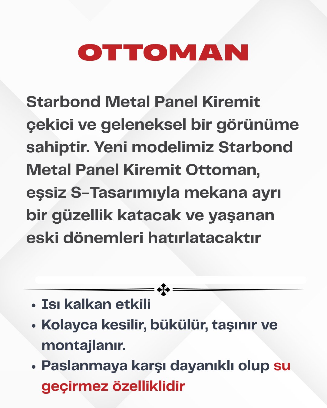 [Ottoman] Metal Kiremit Antrasit Gri StarBond Metal