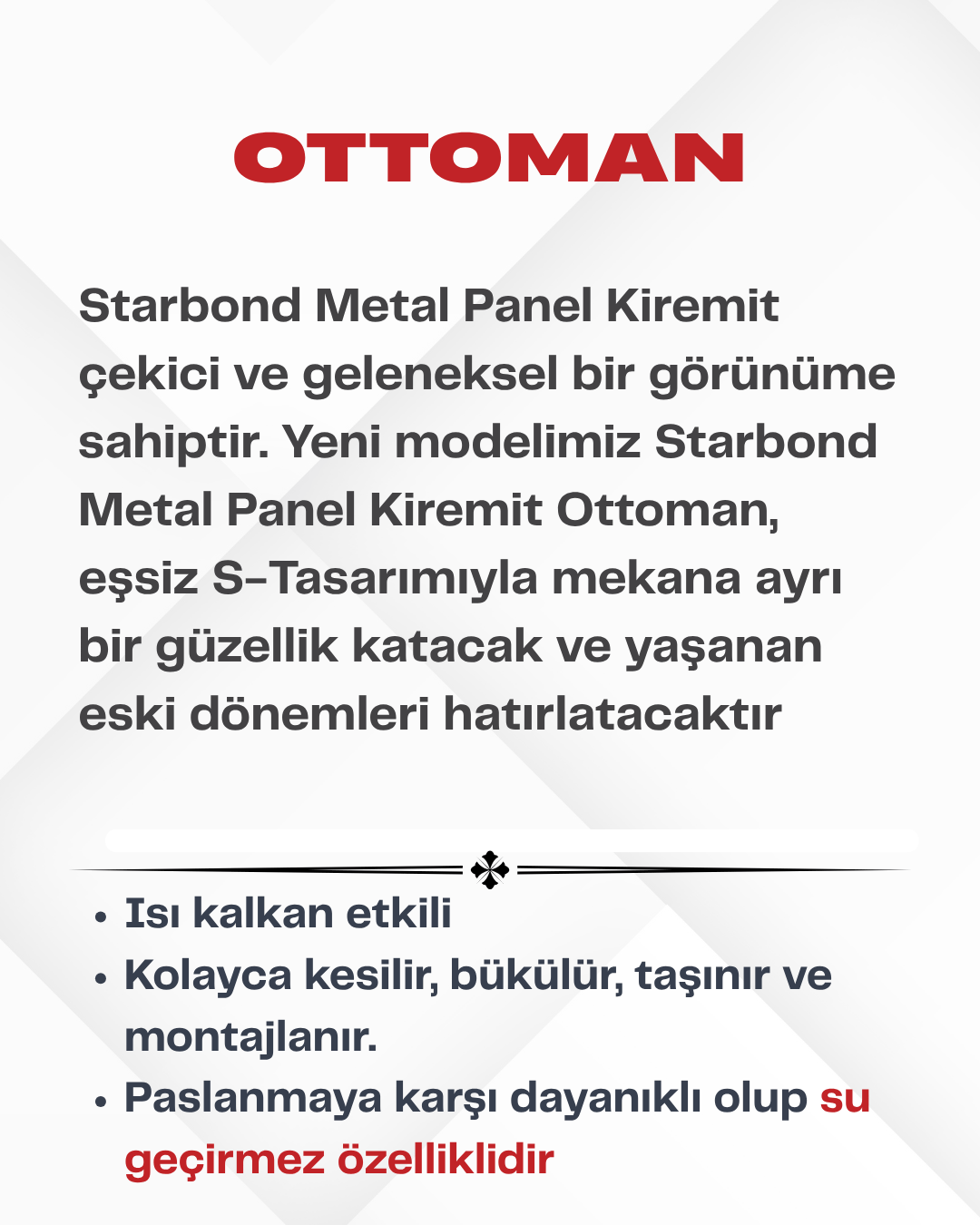 [Ottoman] Metal Kiremit Granit Gri StarBond Metal