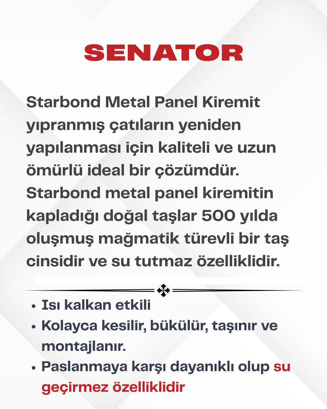 [Senator] Metal Kiremit Granit Gri StarBond Metal