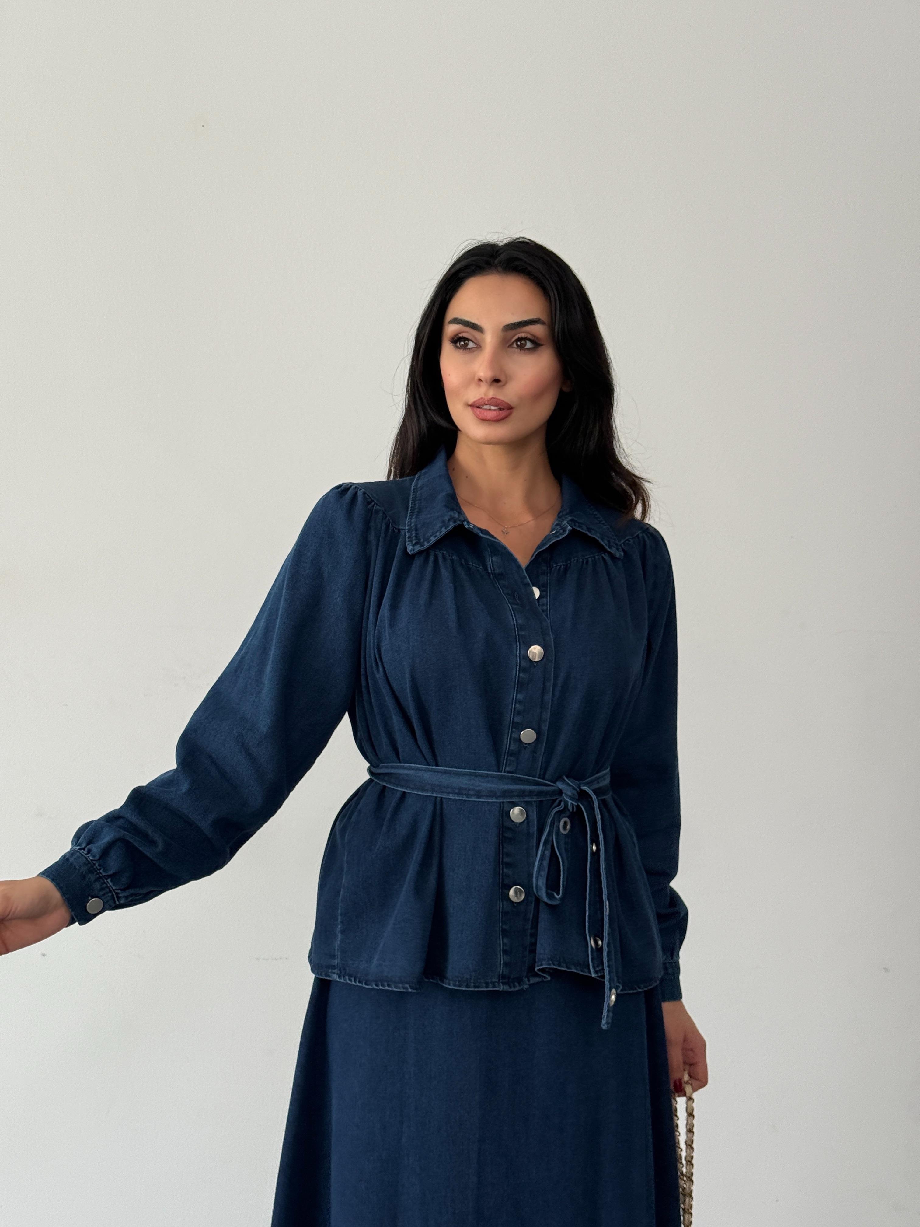 LACİVERT ETEKLİ KOT TAKIM
