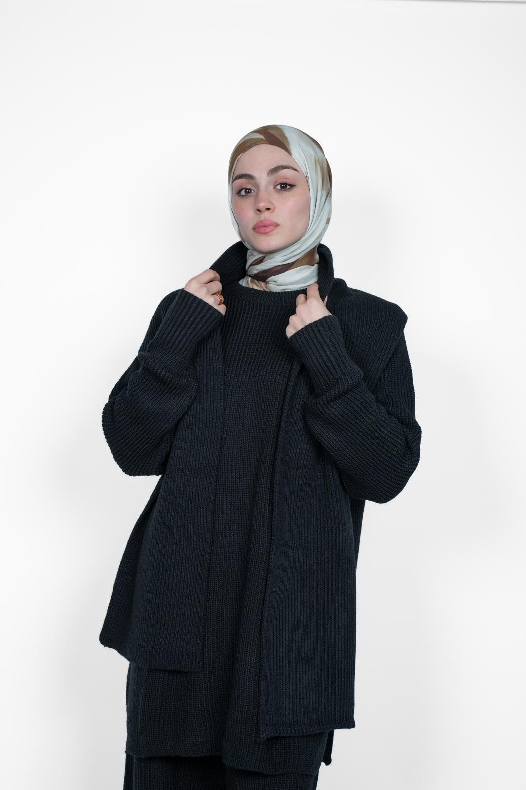 PREMİUM ATKILI TRİKO TAKIM SİYAH