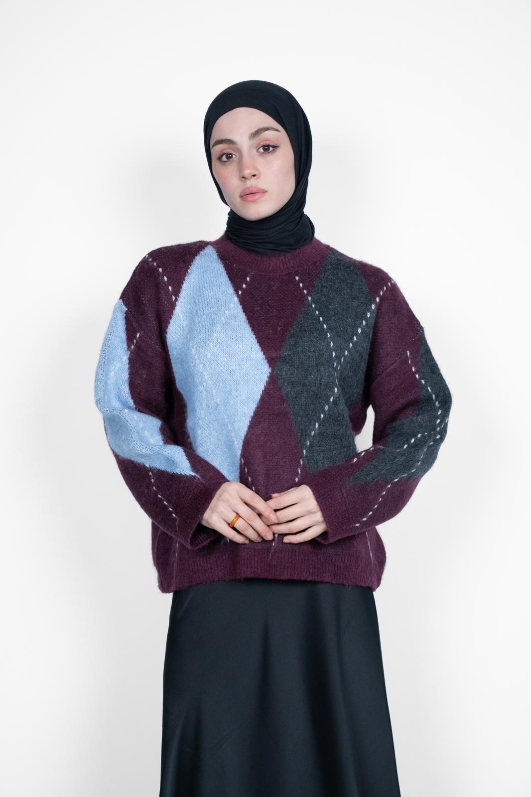 PREMİUM BAKLAVA DESEN TRİKO BORDO