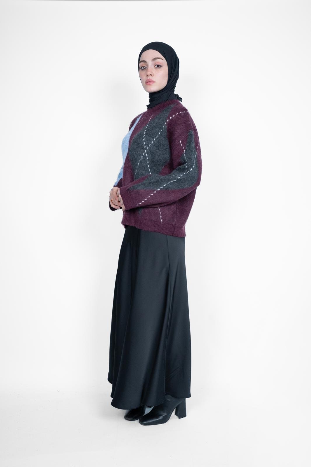PREMİUM BAKLAVA DESEN TRİKO BORDO