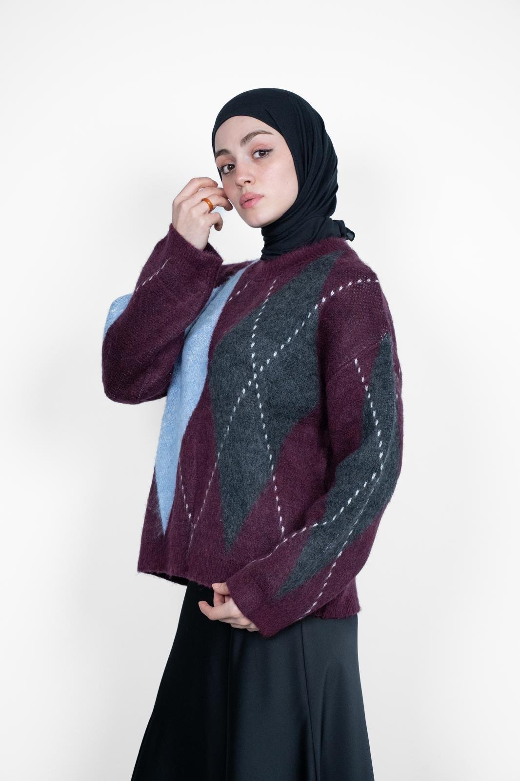 PREMİUM BAKLAVA DESEN TRİKO BORDO