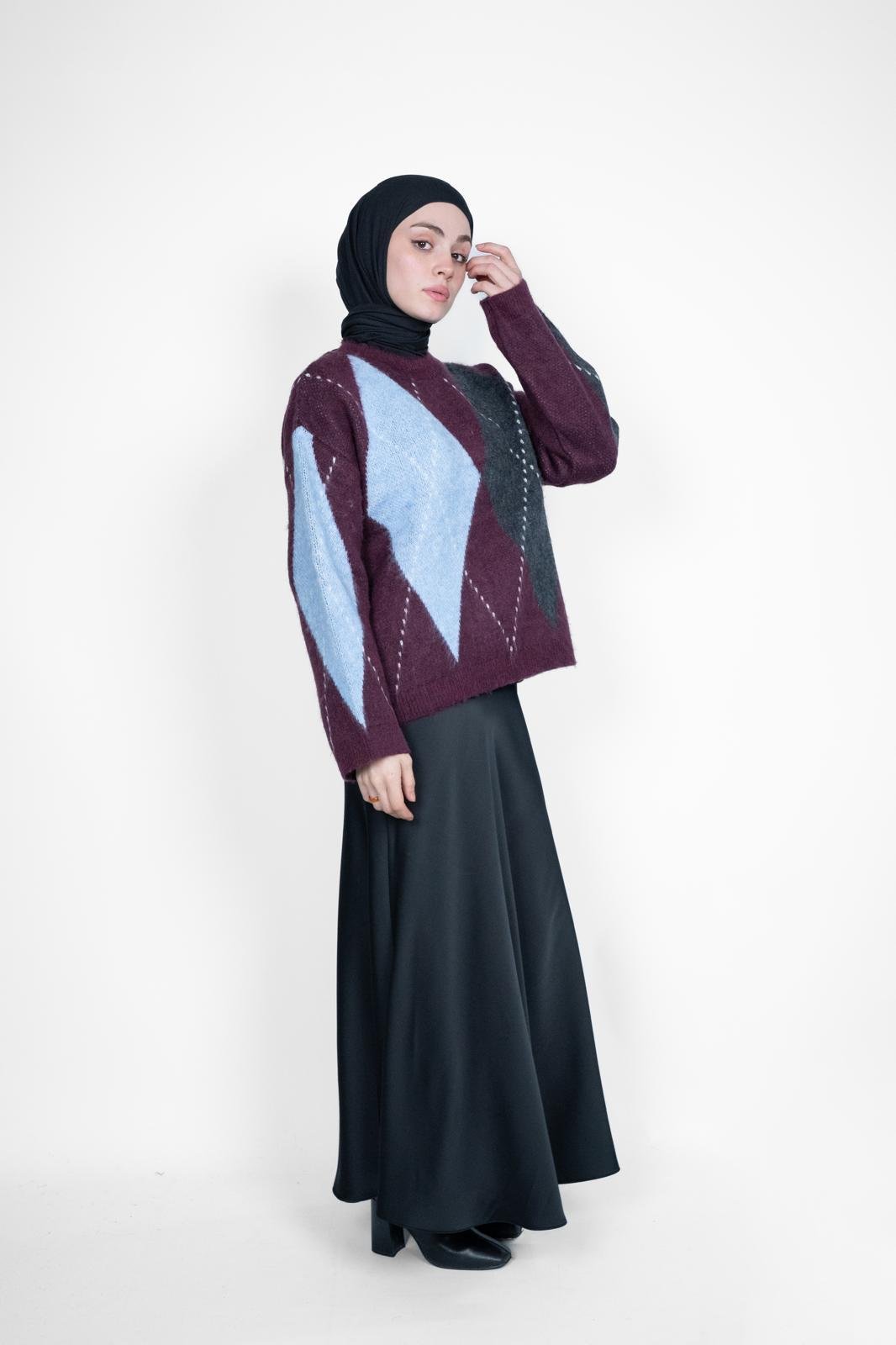 PREMİUM BAKLAVA DESEN TRİKO BORDO